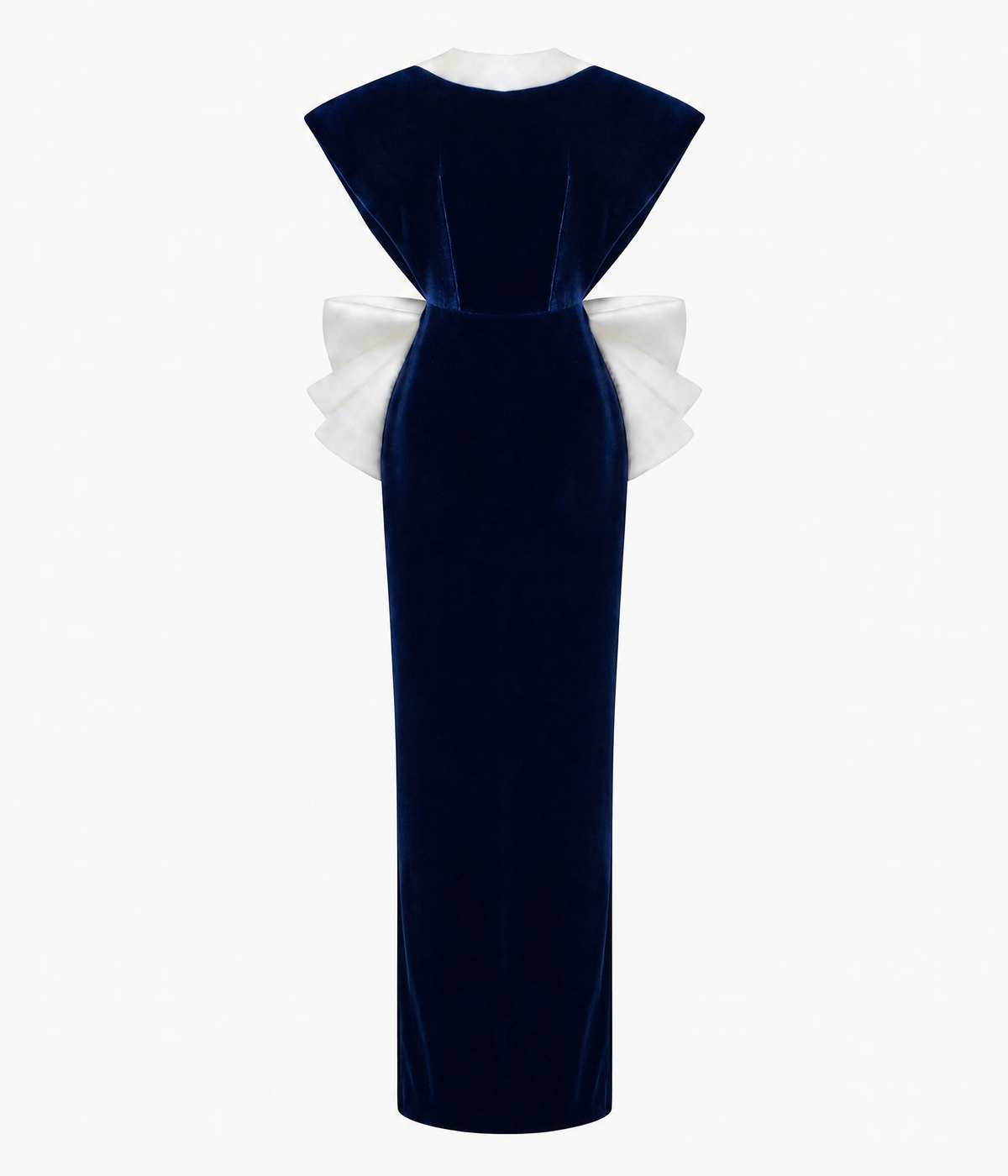 Velvet dress with a deep cutout on the back