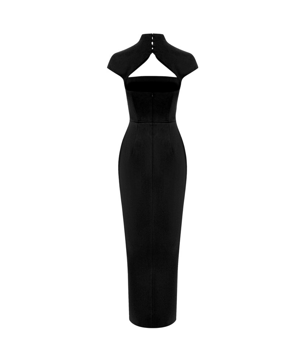 Long midi corset satin dress with a side slit