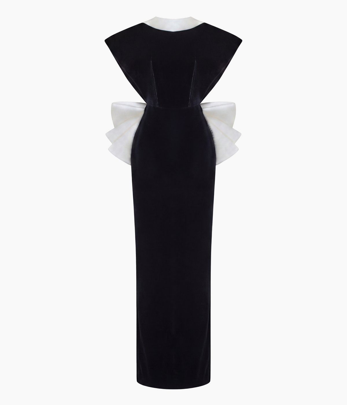 Velvet dress with a deep cutout on the back