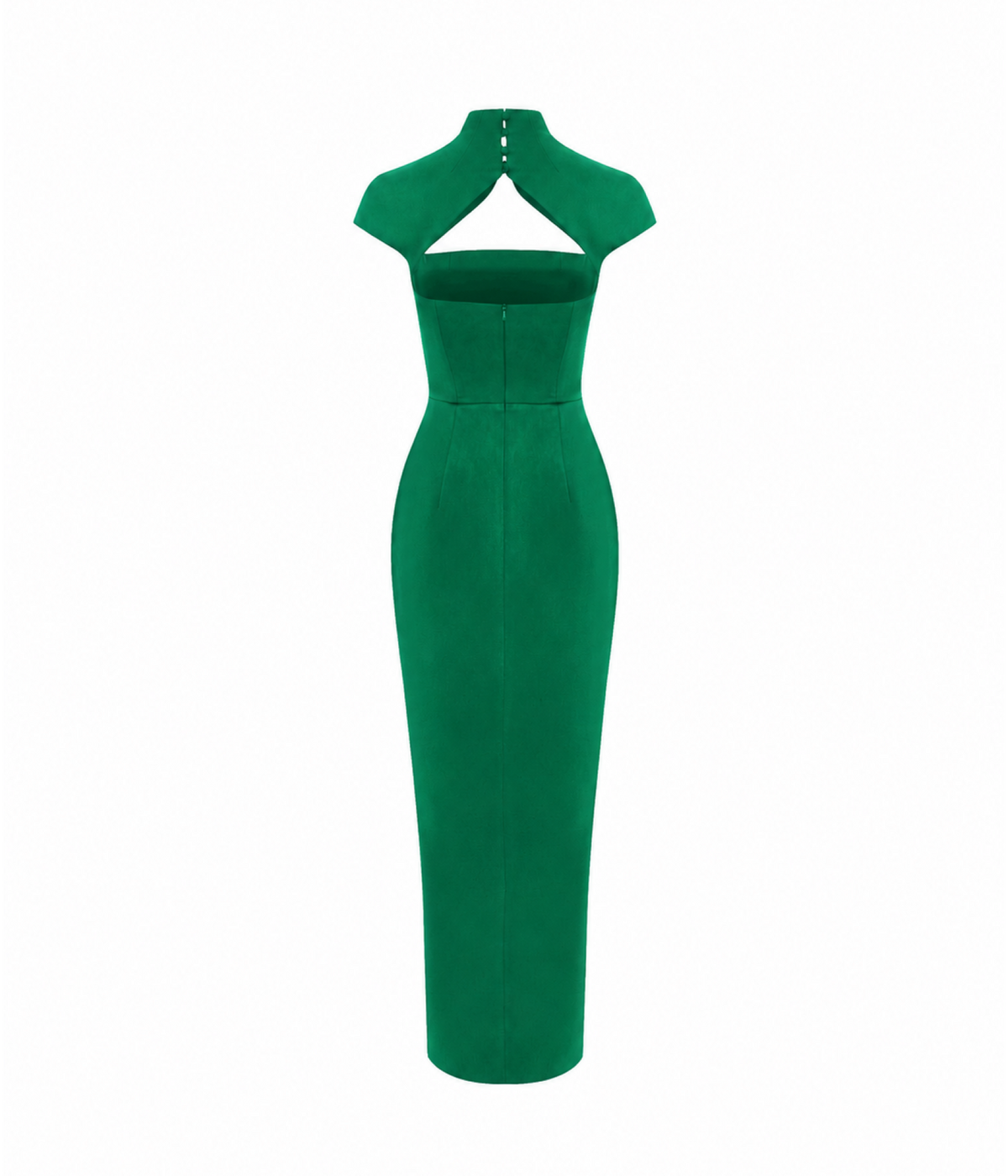 Long midi corset satin dress with a side slit