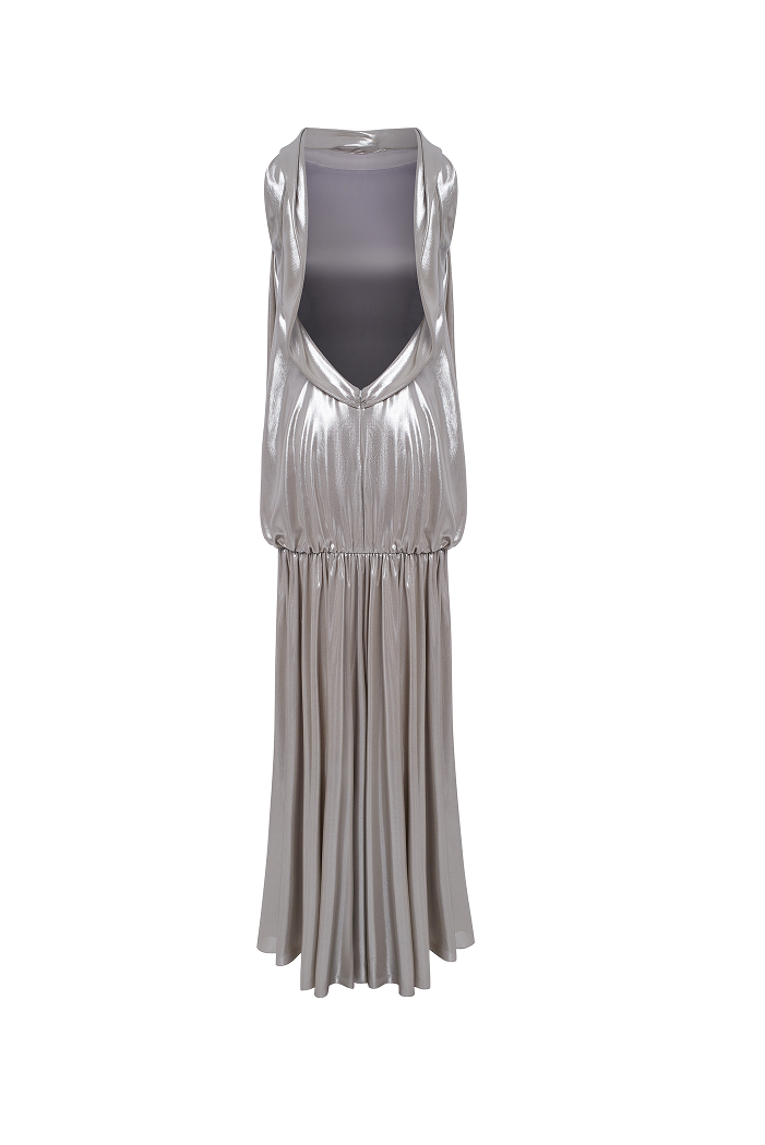 Chiffon maxi dress with an open back – Rasario