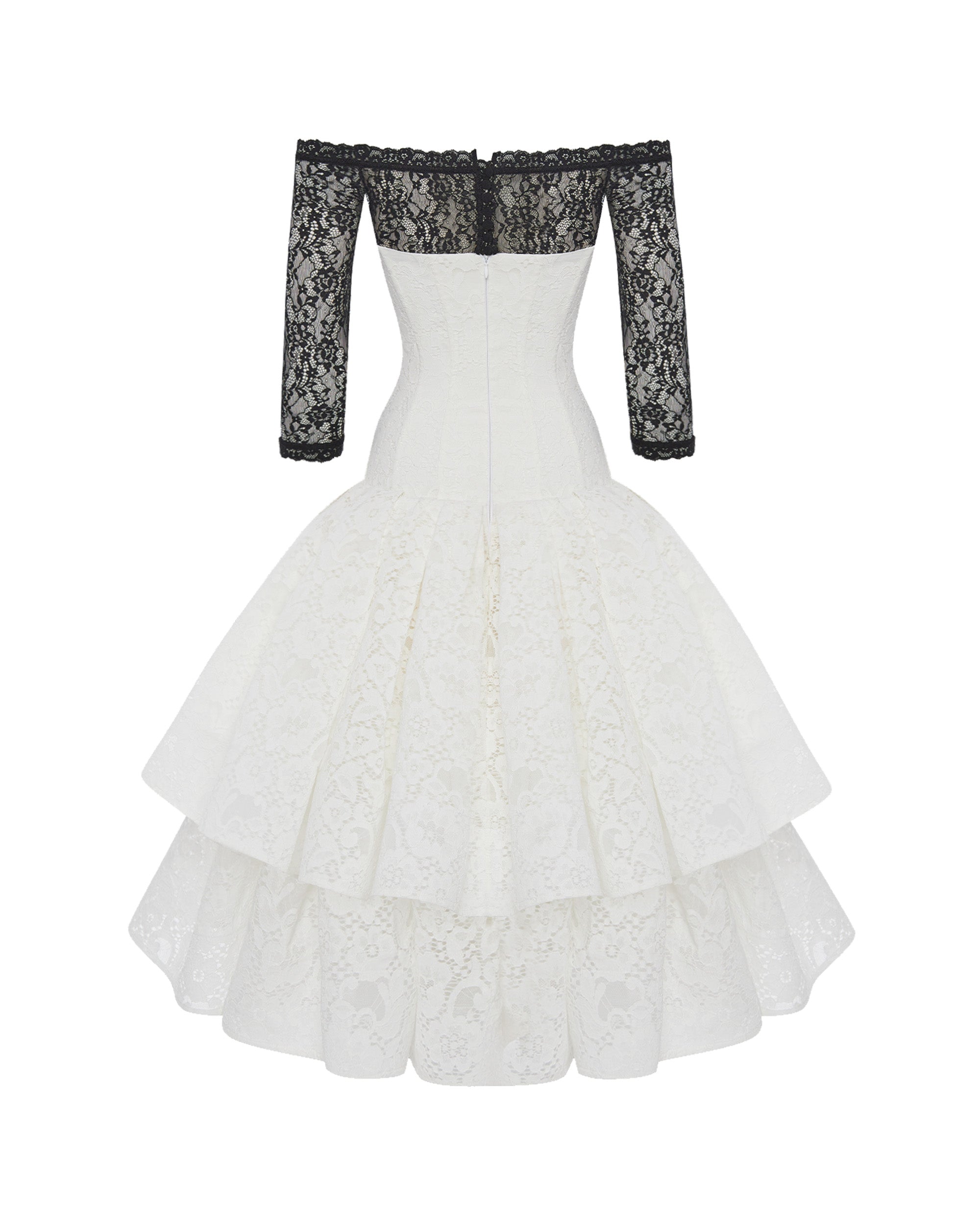 Corset lace midi dress with a bow – Rasario