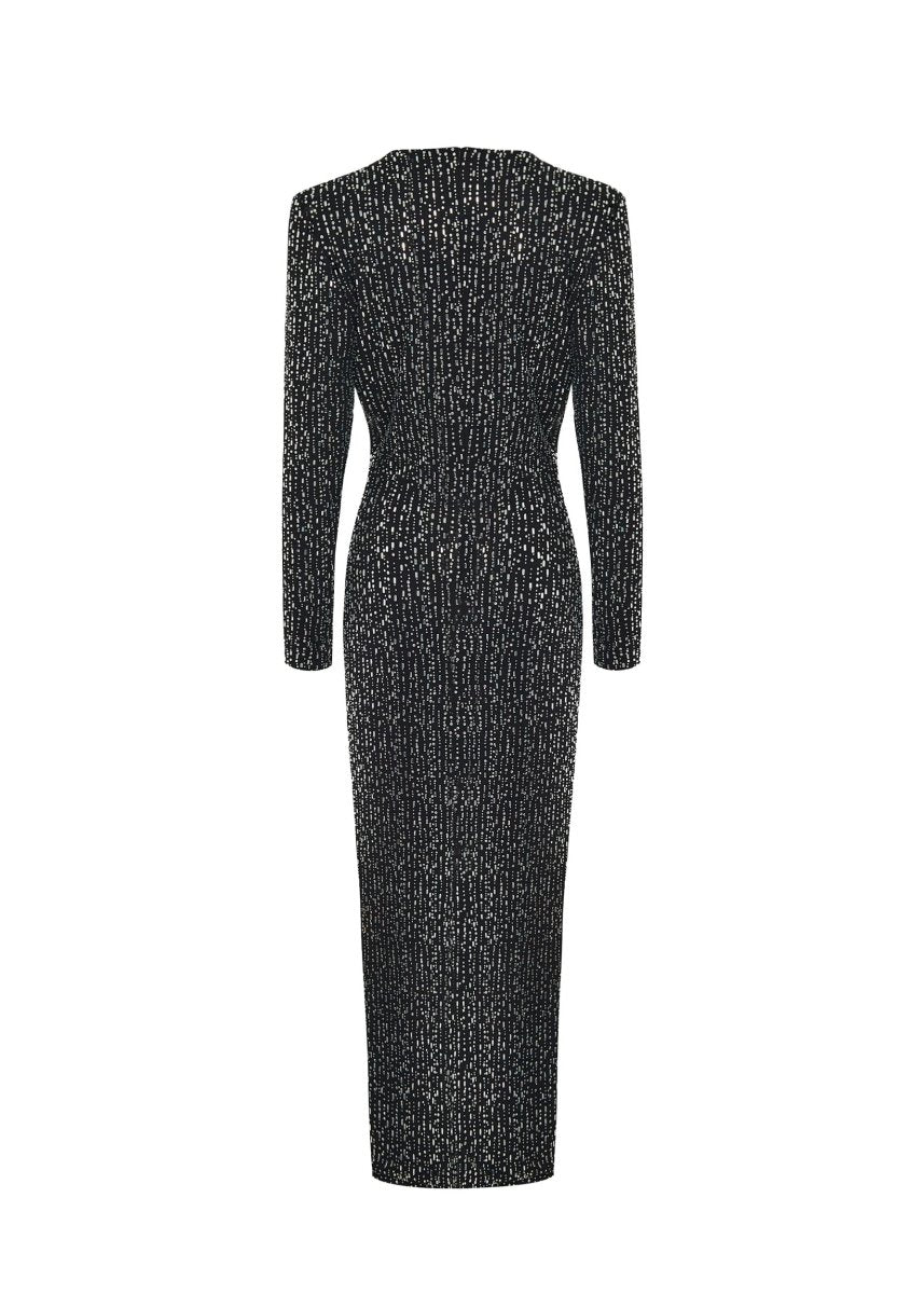 Crystal-embellished chiffon midi dress – Rasario