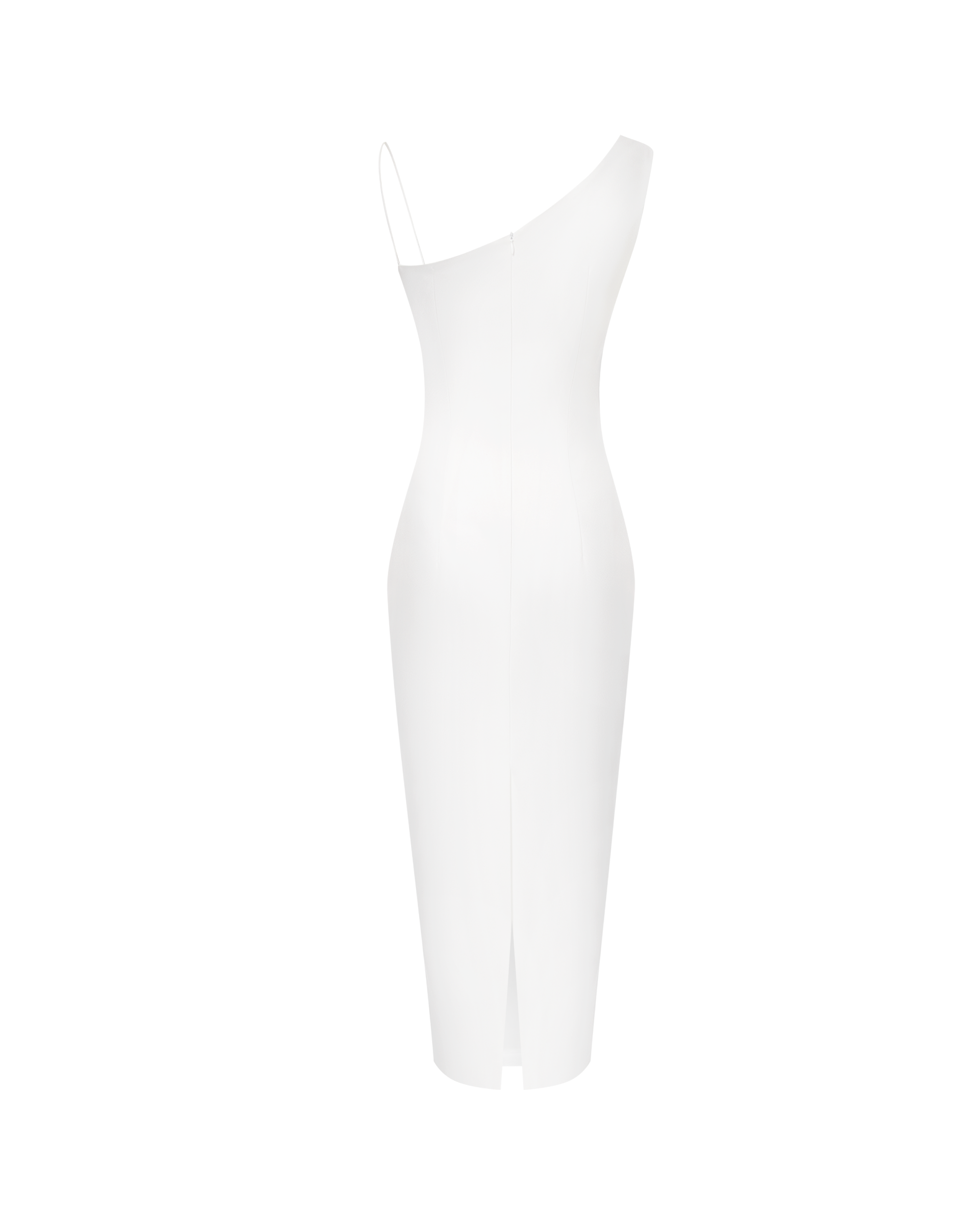 Draped asymmetric lace and satin midi dress – Rasario