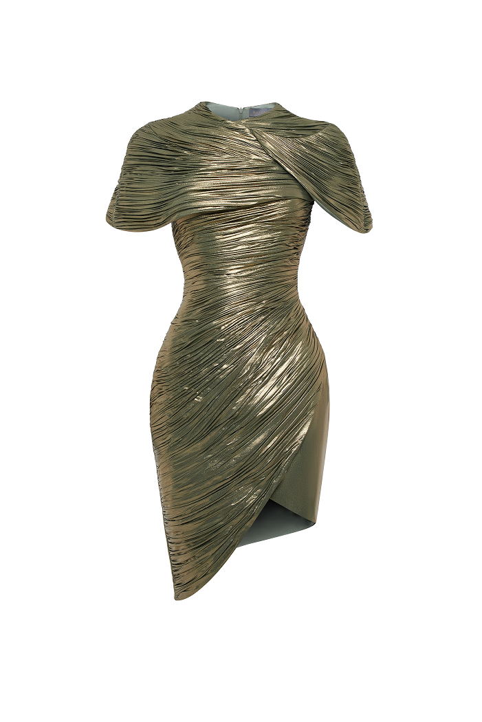 Draped chiffon mini dress – Rasario