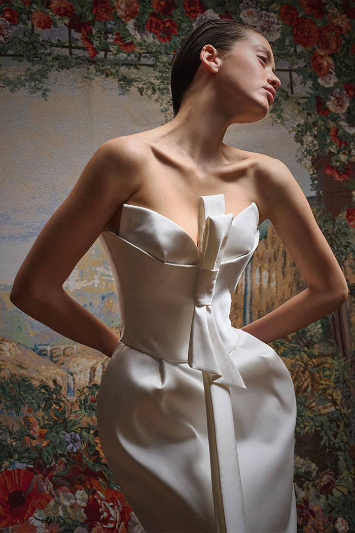Satin corset maxi dress
