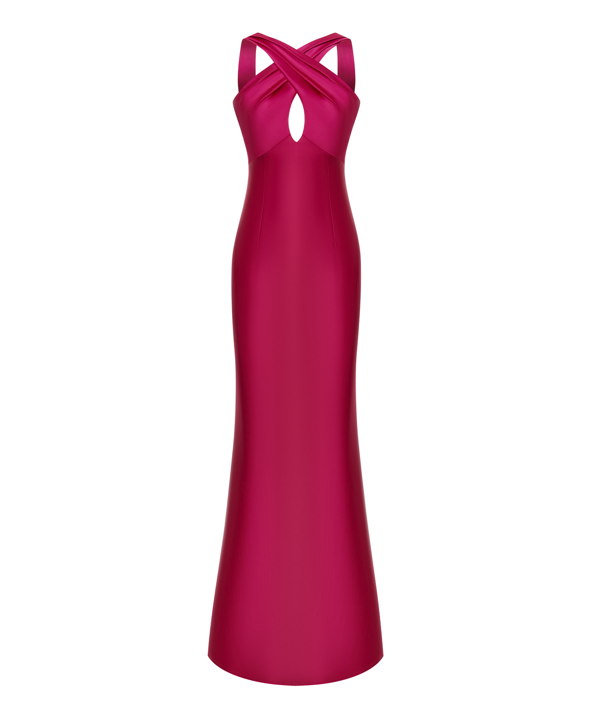 Open-back satin maxi dress with halterneck Open-back satin maxi dress with halterneck