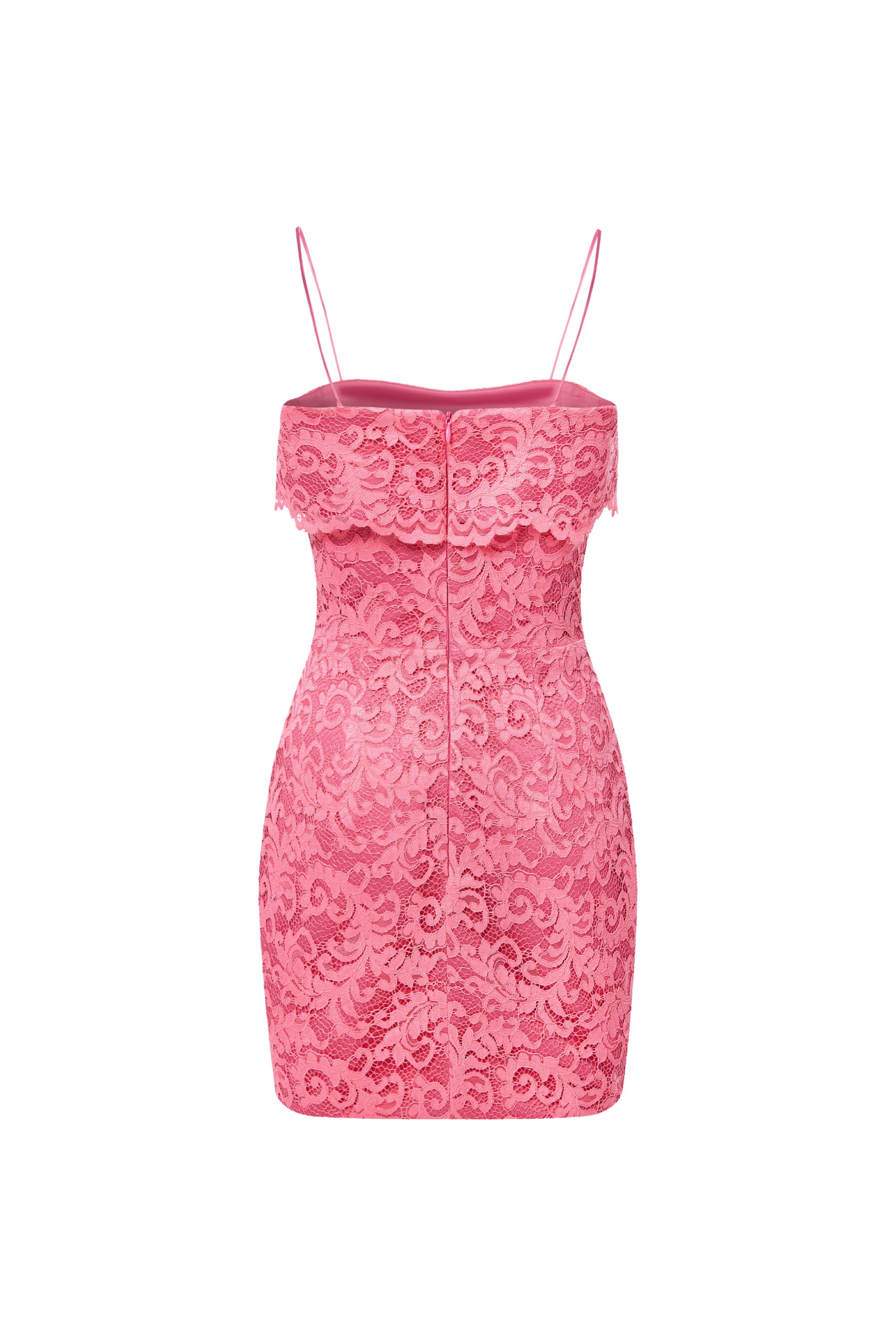 Off-the-shoulder lace mini dress