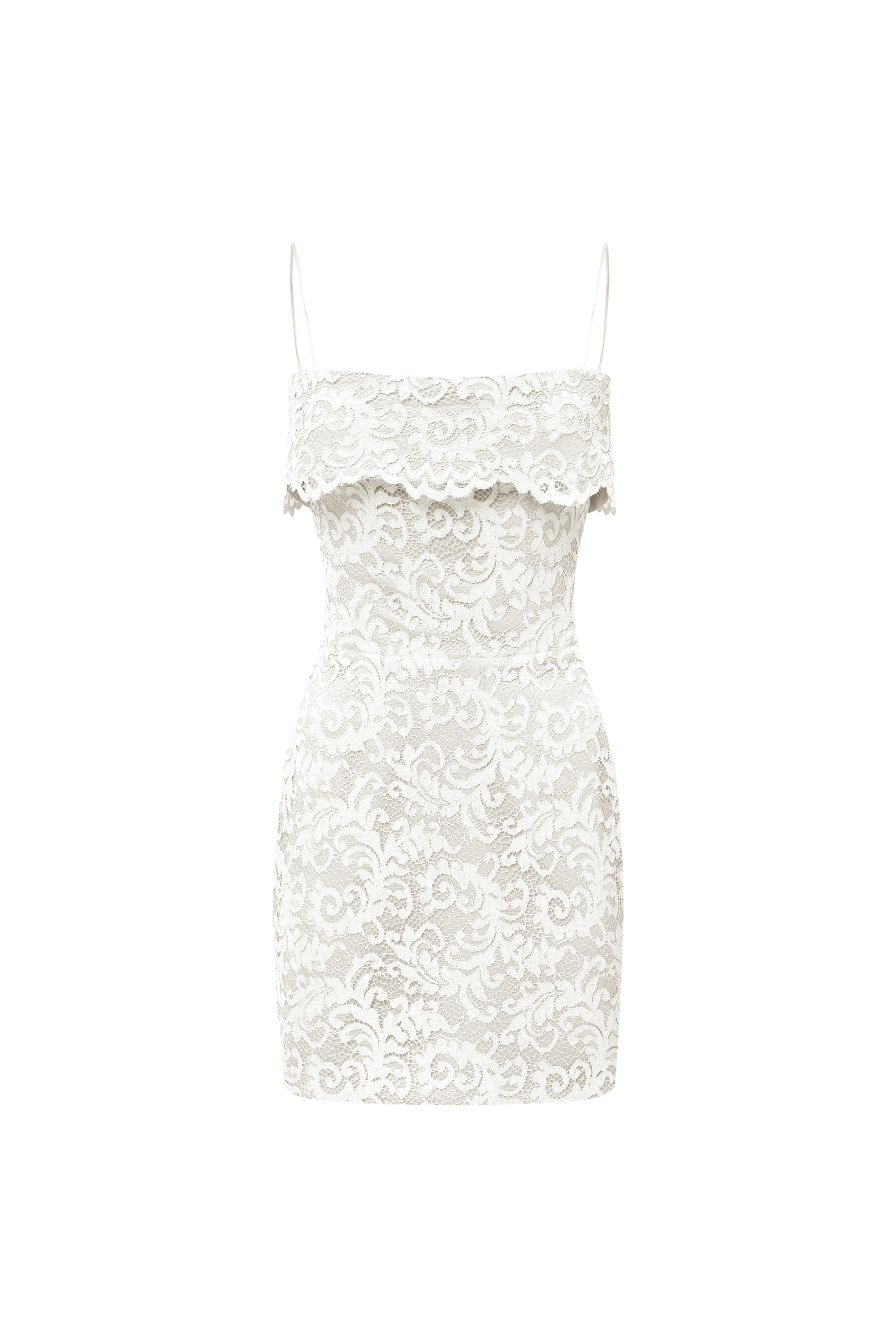 Off-the-shoulder lace mini dress