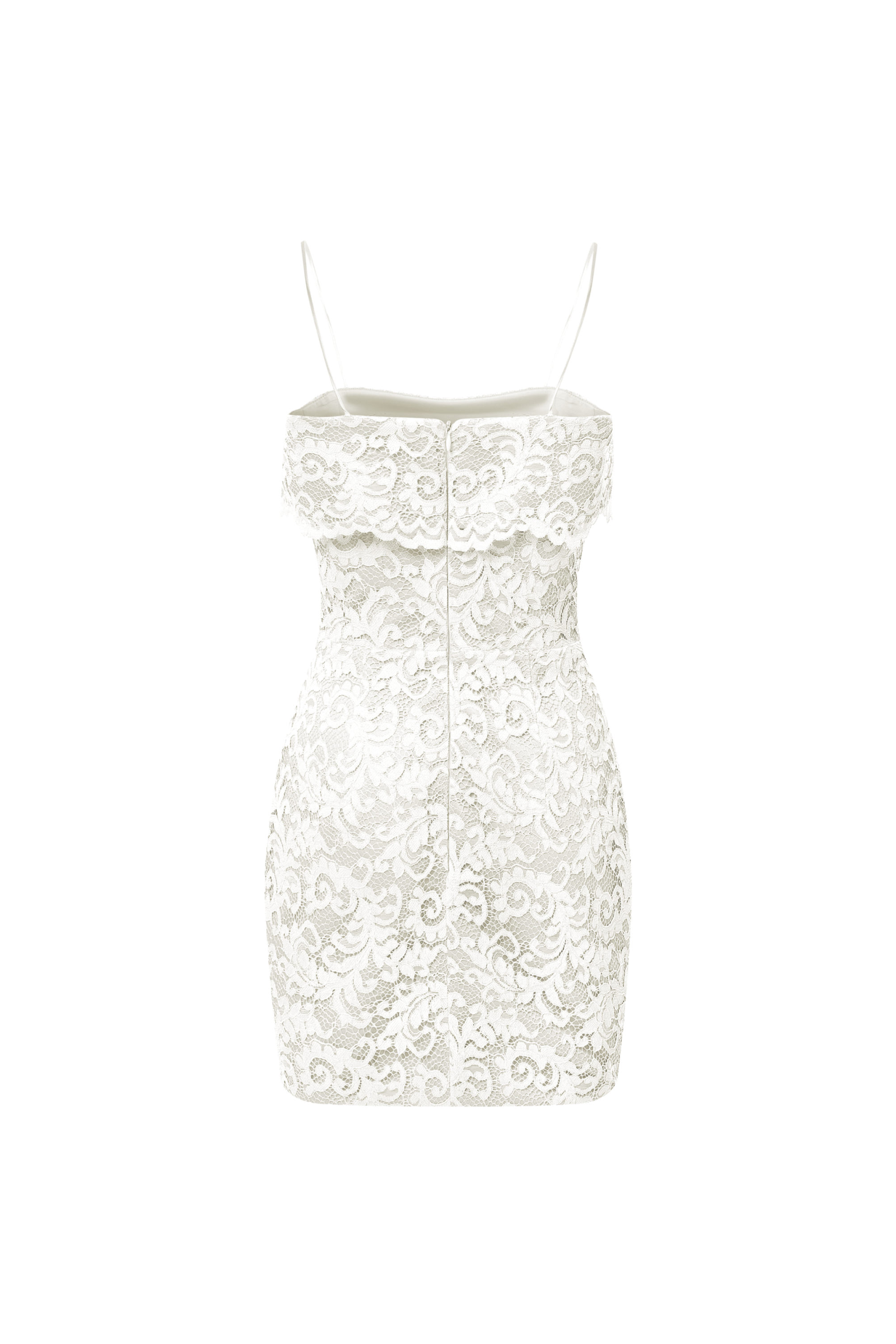 Off-the-shoulder lace mini dress