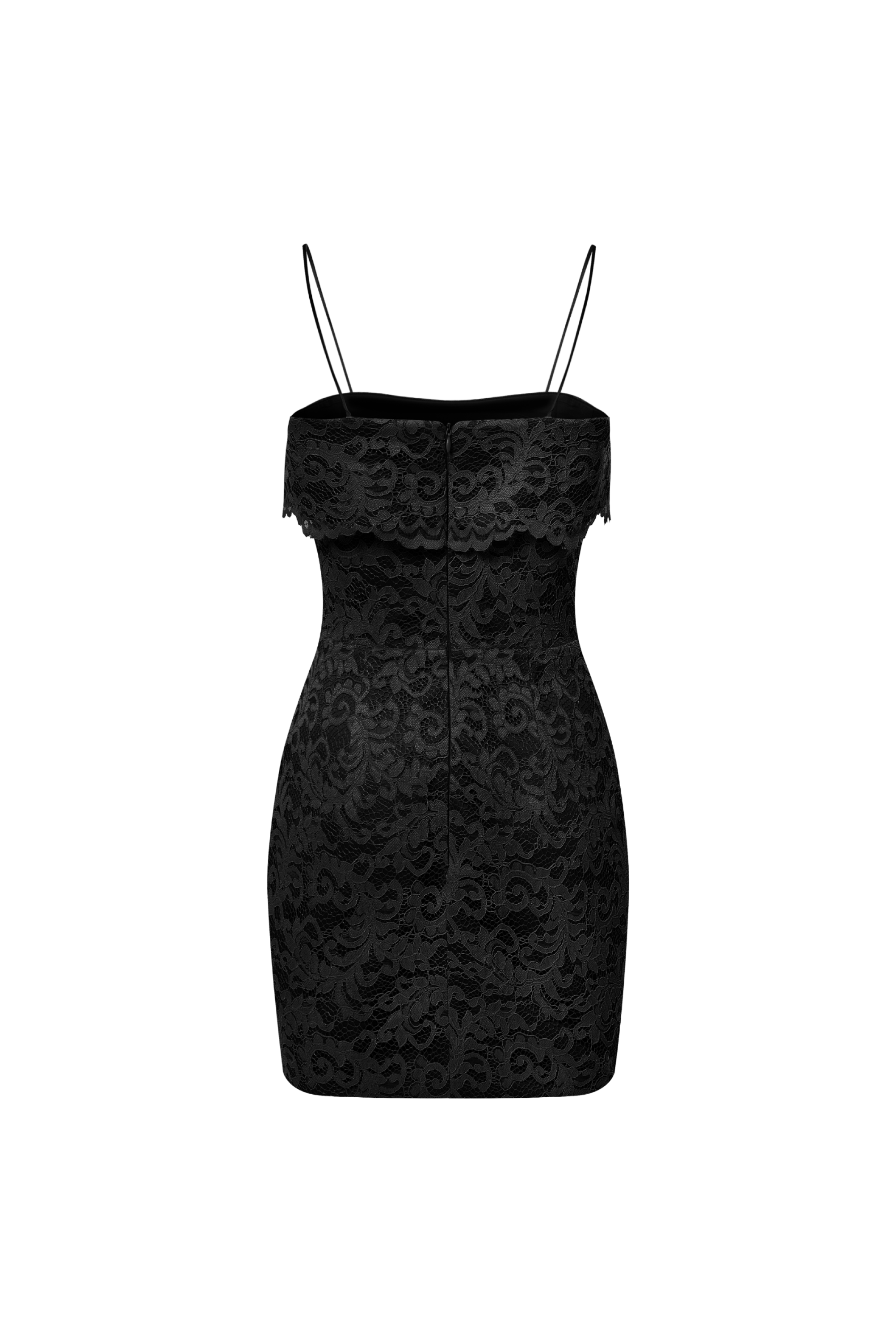 Off-the-shoulder lace mini dress