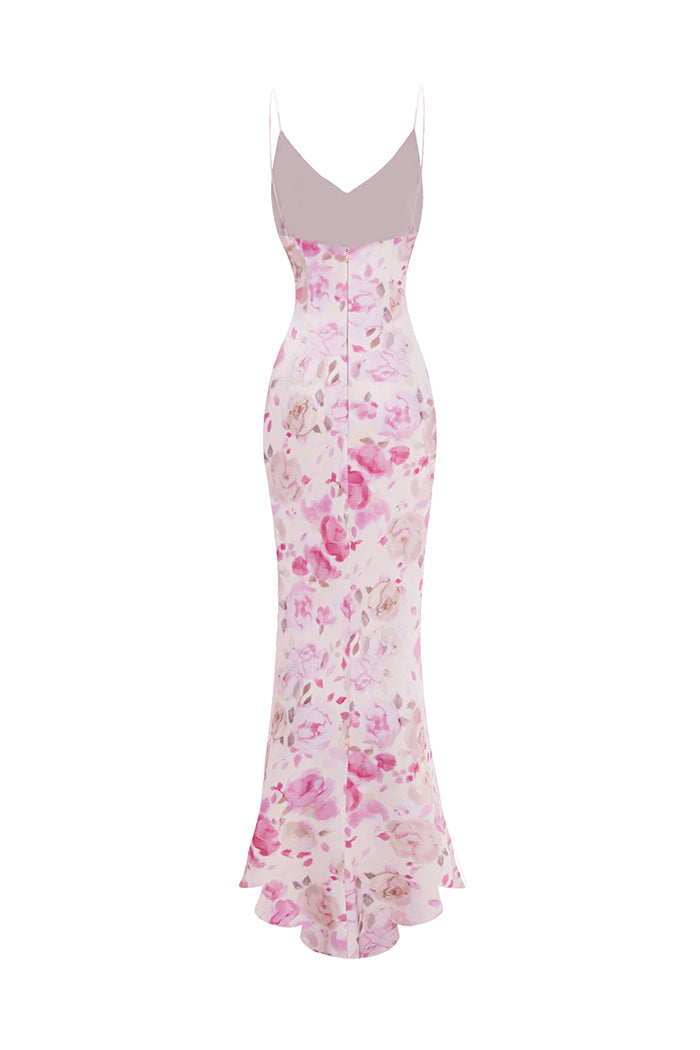 Maxi printed satin dress – Rasario