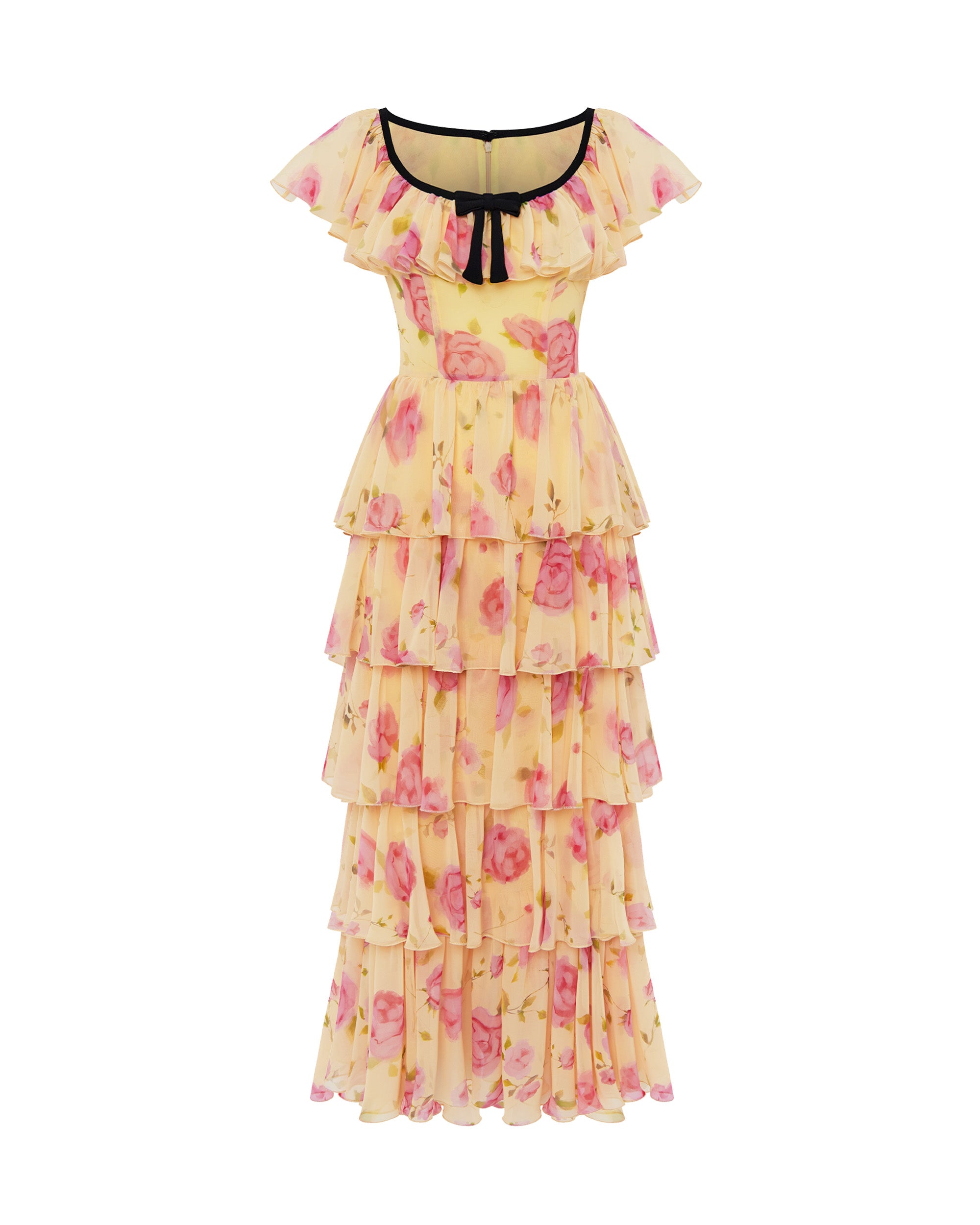 Printed chiffon maxi dress – Rasario