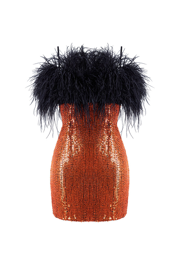 Fringe sequined mini dress