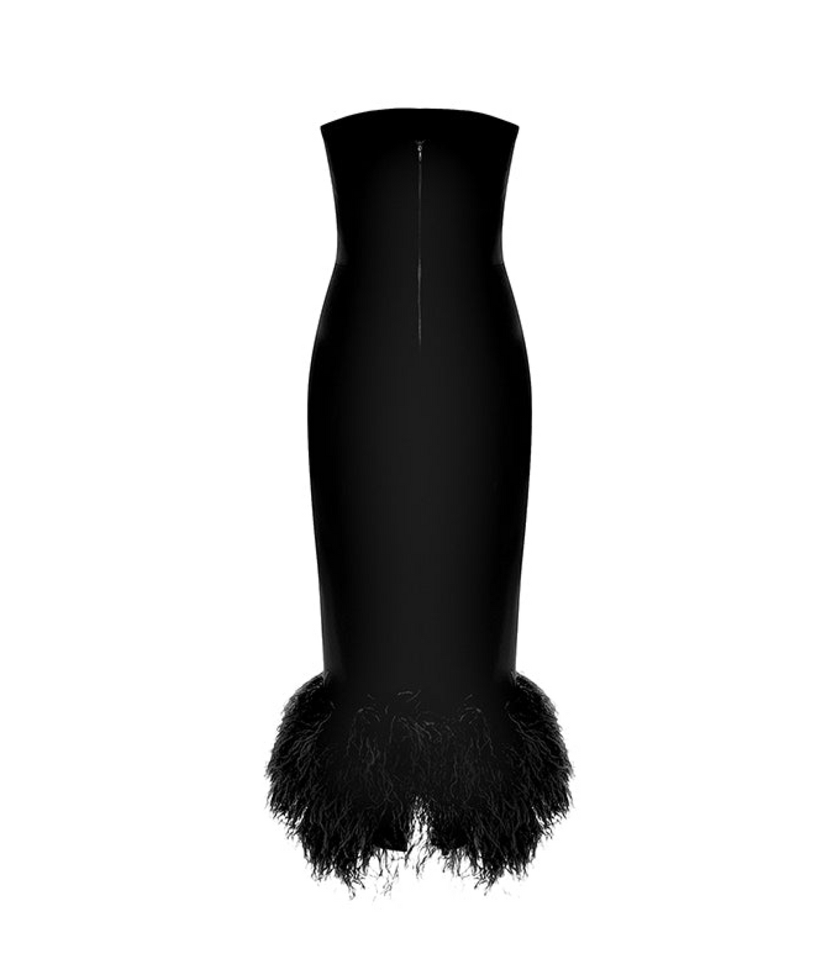 Сorset crepe long midi dress with fringe