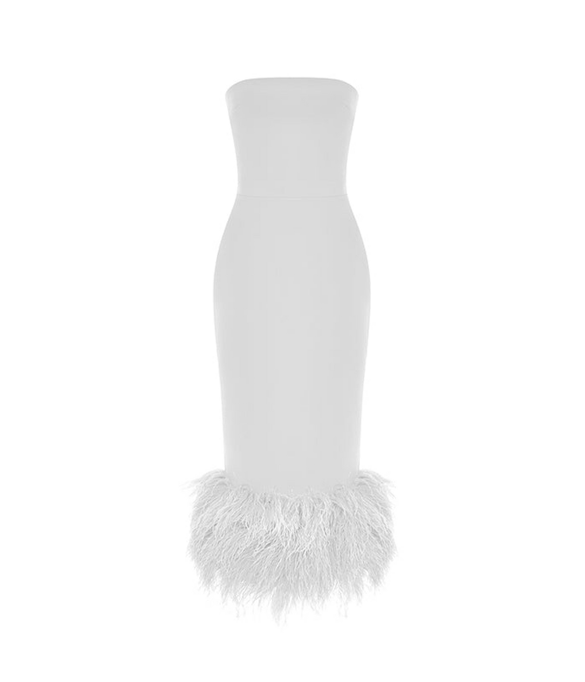 Сorset crepe long midi dress with fringe