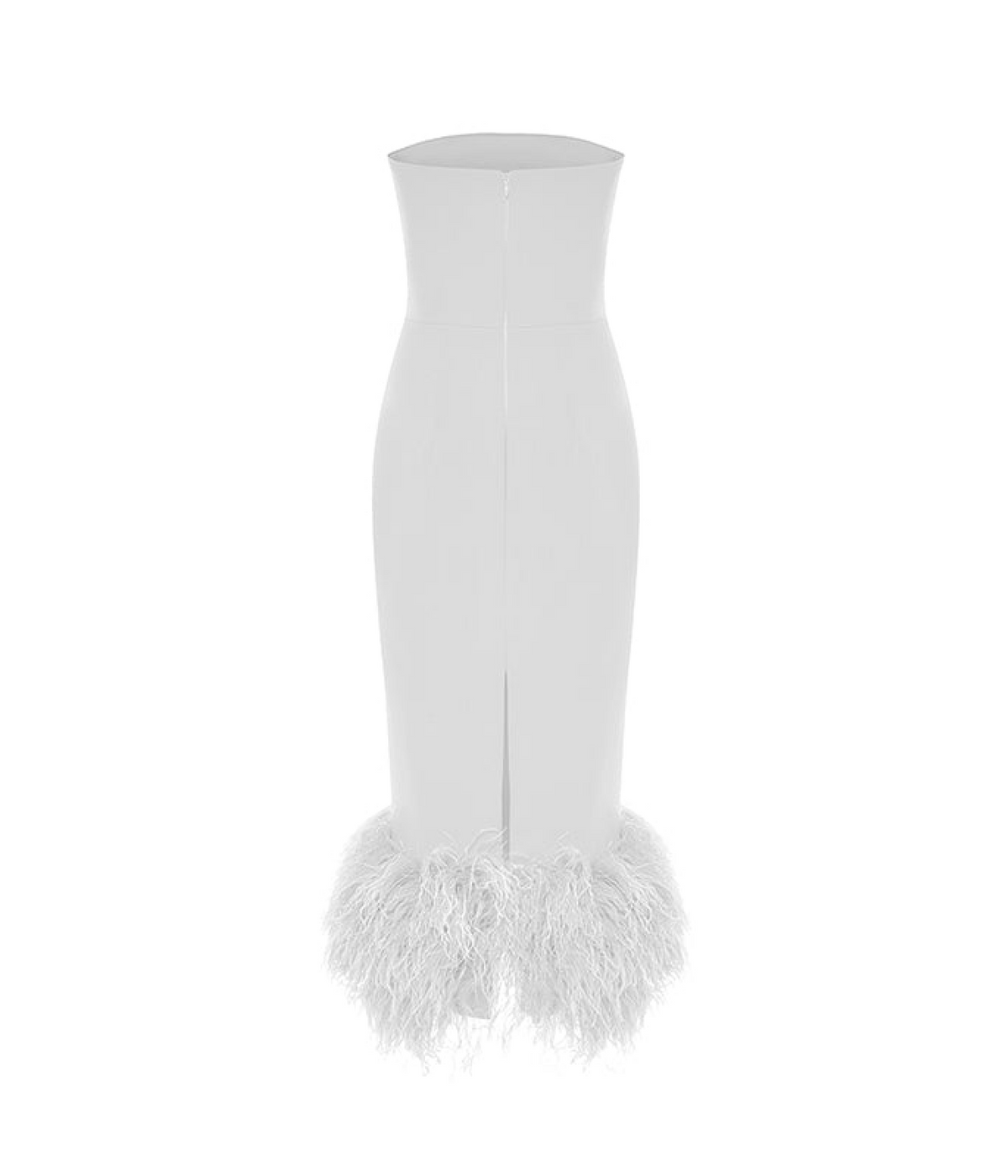 Сorset crepe long midi dress with fringe