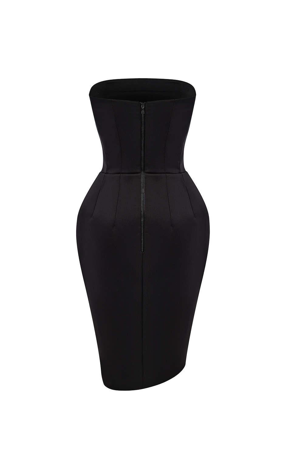 Satin mini dress with a voluminous skirt