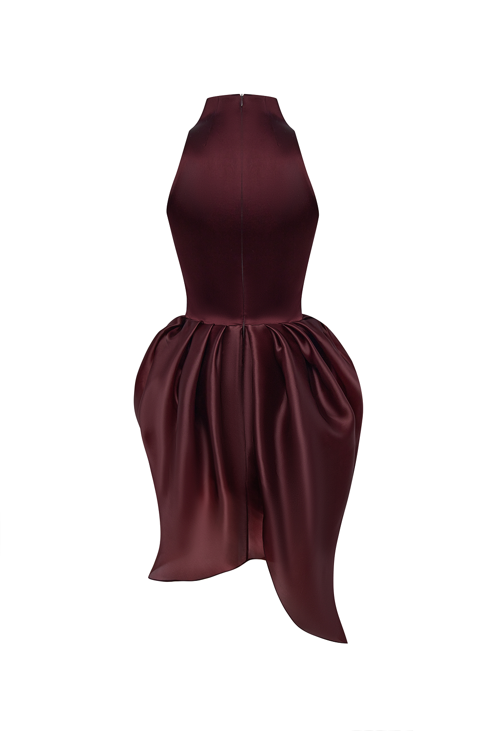 Satin and silk organza mini dress