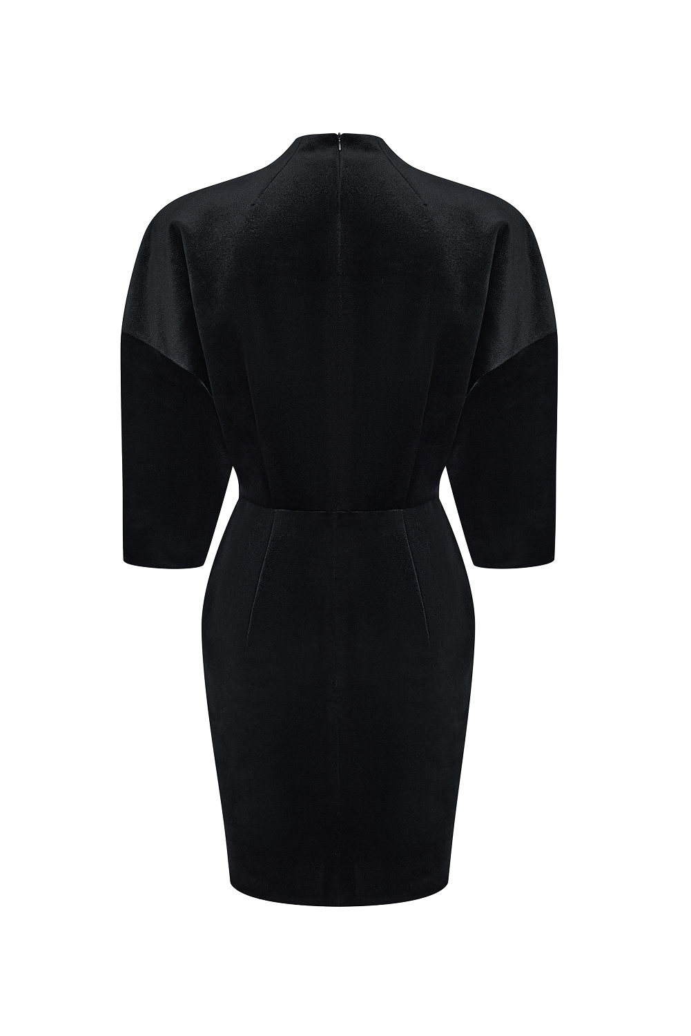 Velvet mini dress with a flower