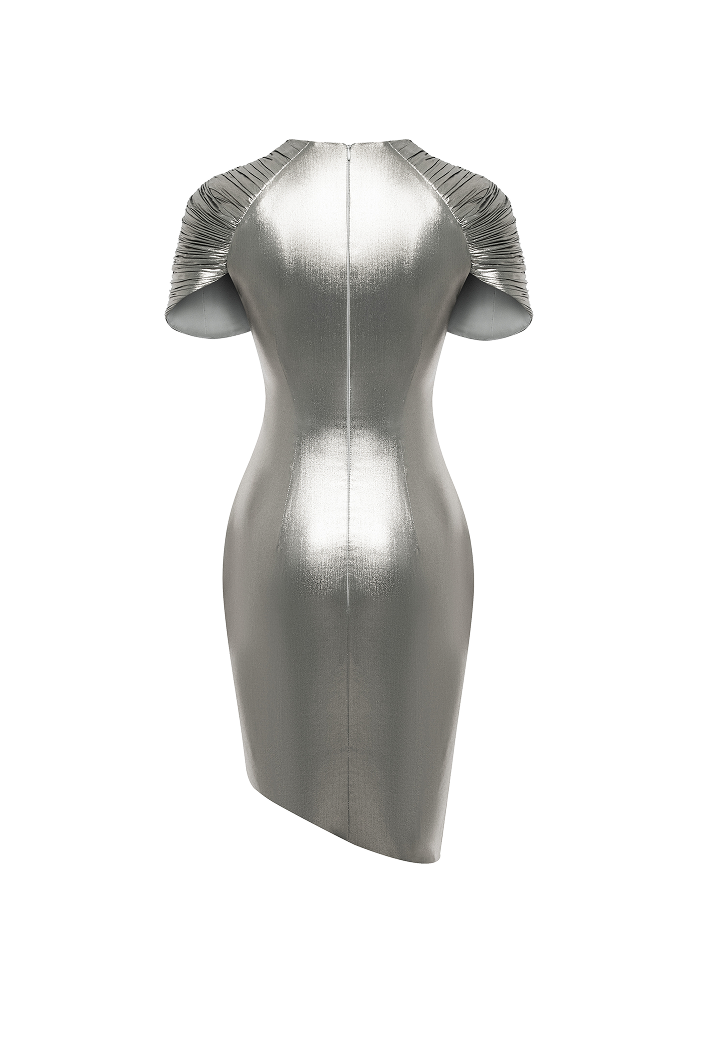 Draped chiffon mini dress