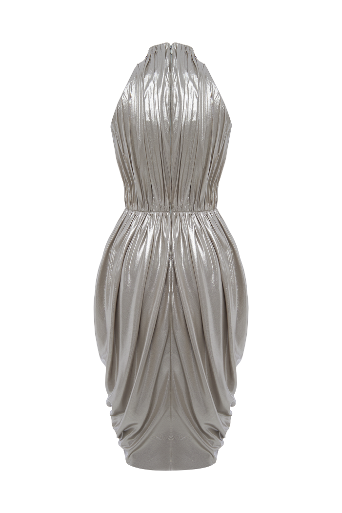 Draped chiffon mini dress