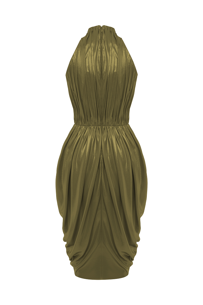 Draped chiffon mini dress