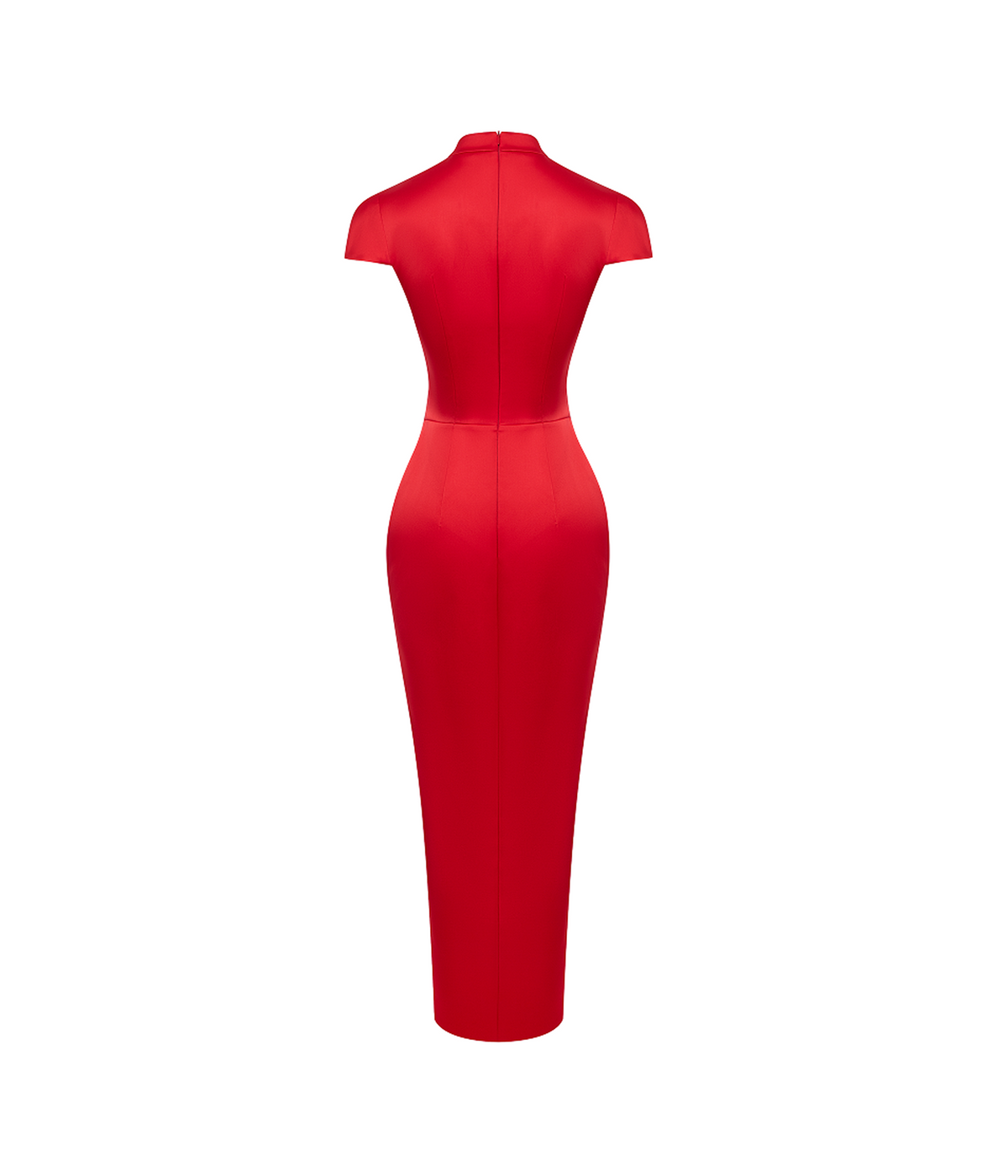 Satin midi dress with a side slit