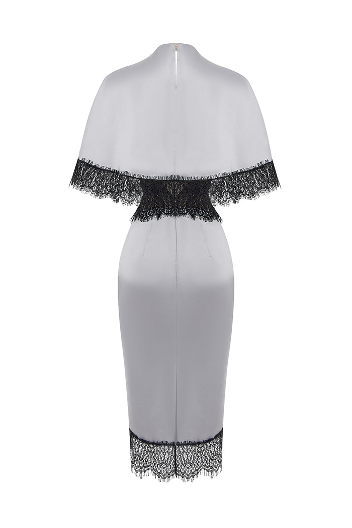 Lace and satin midi dress – Rasario