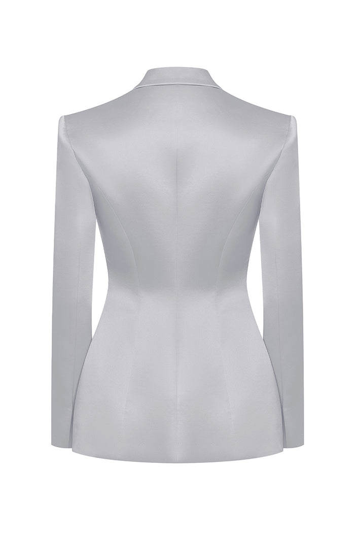 Single-breasted satin jacket