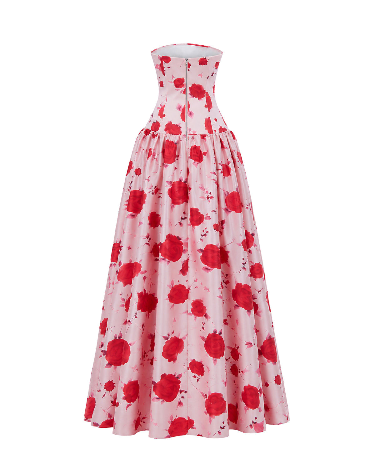 Printed maxi dress with volumenous skirt