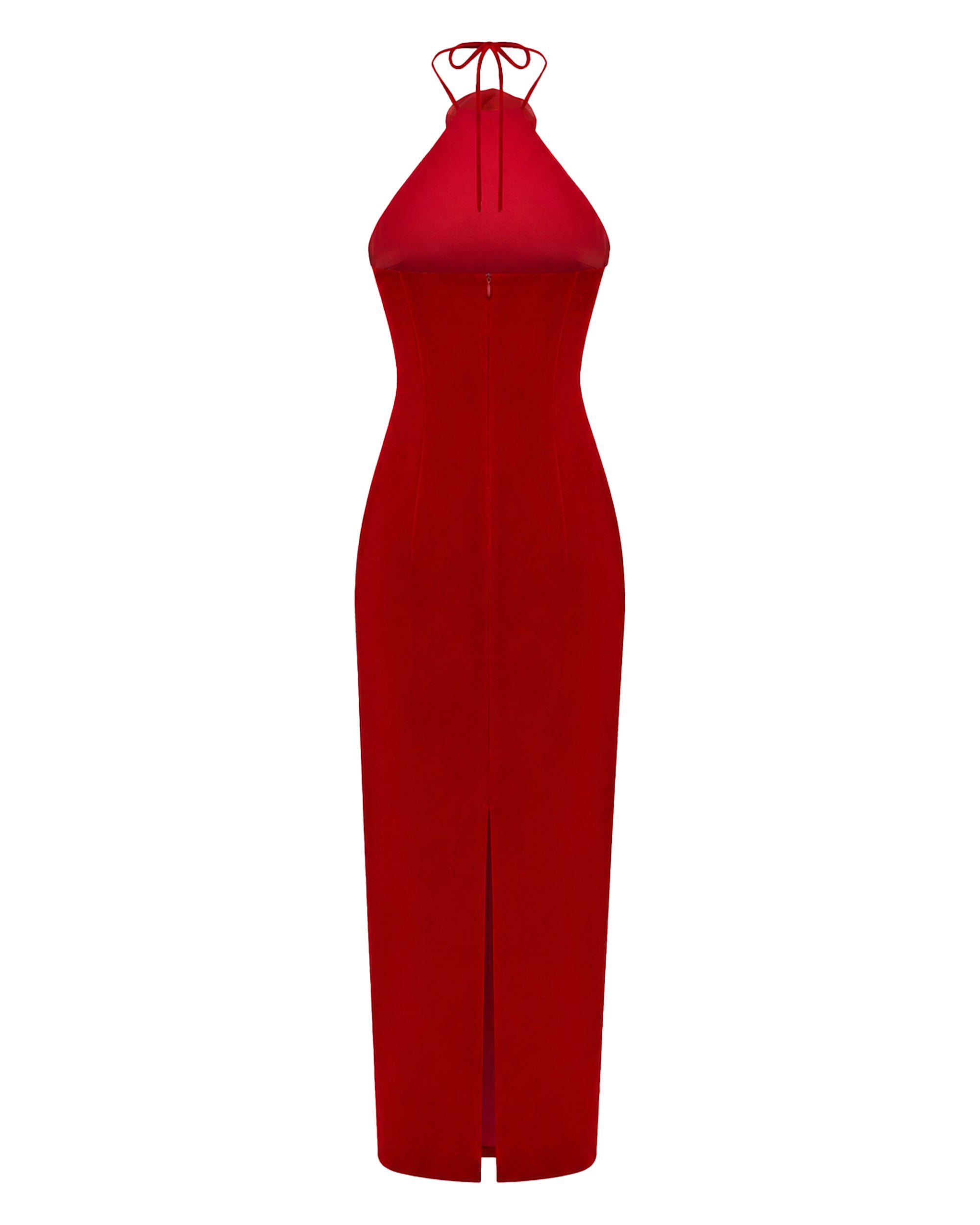 Maxi velvet dress with a flower