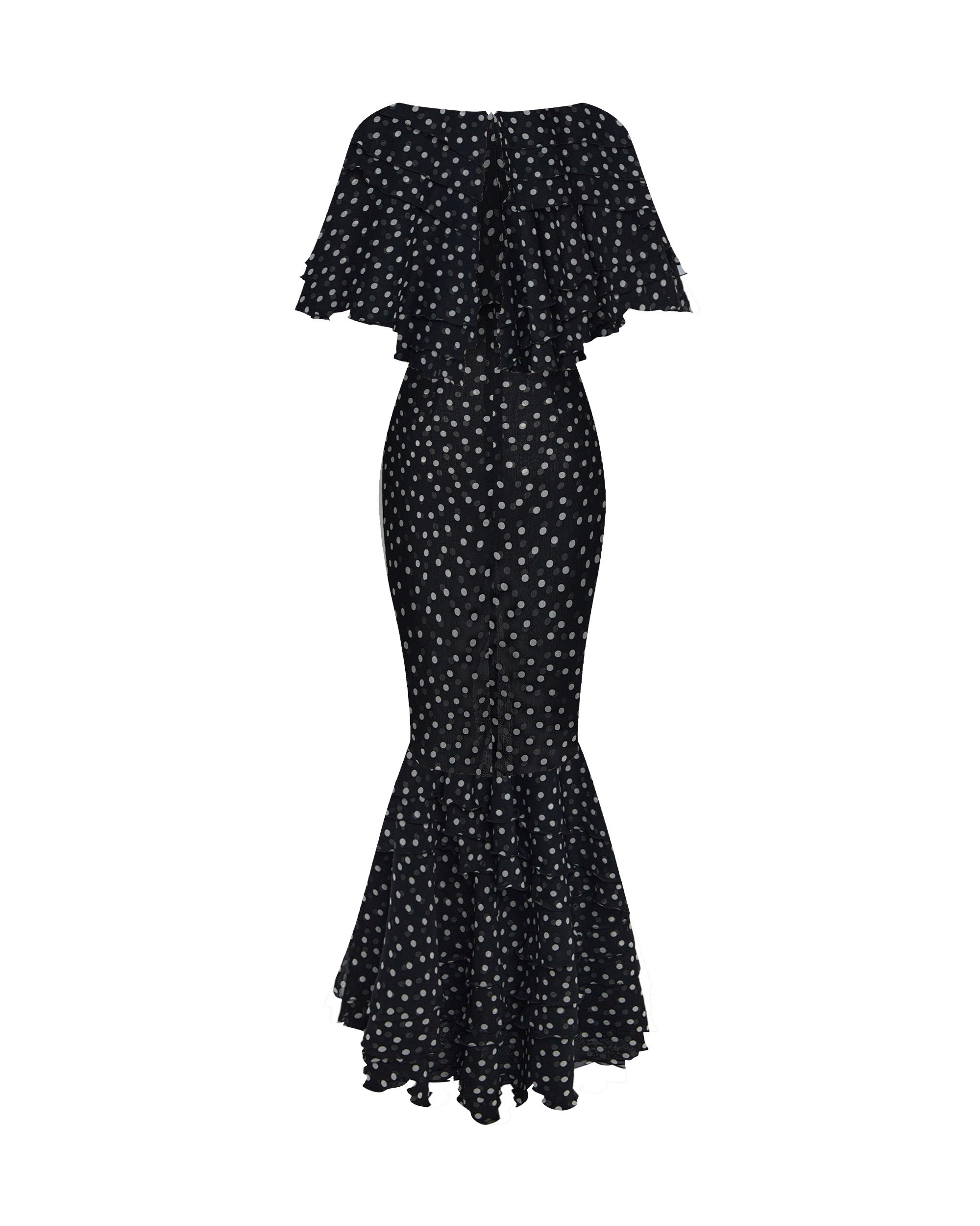 Printed chiffon maxi dress with a velvet bow – Rasario