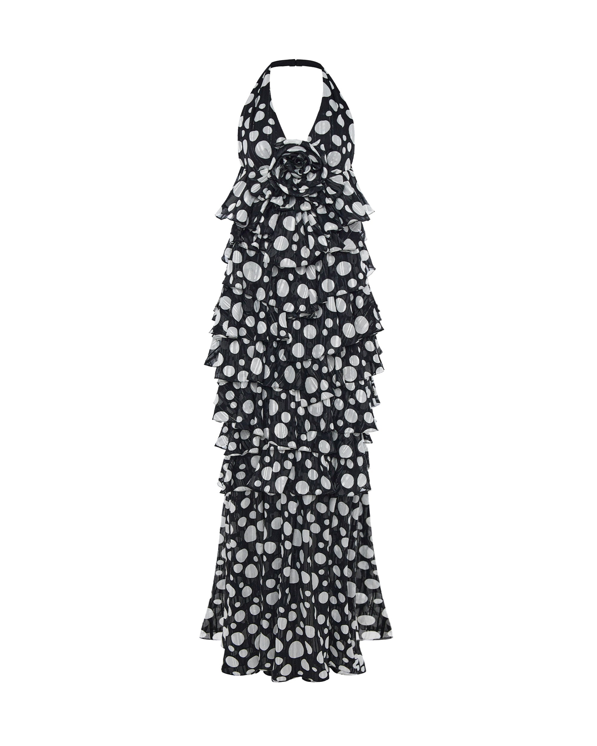 black and white chiffon maxi dress Chiffon maxi dress 34 (FR) / Black/White