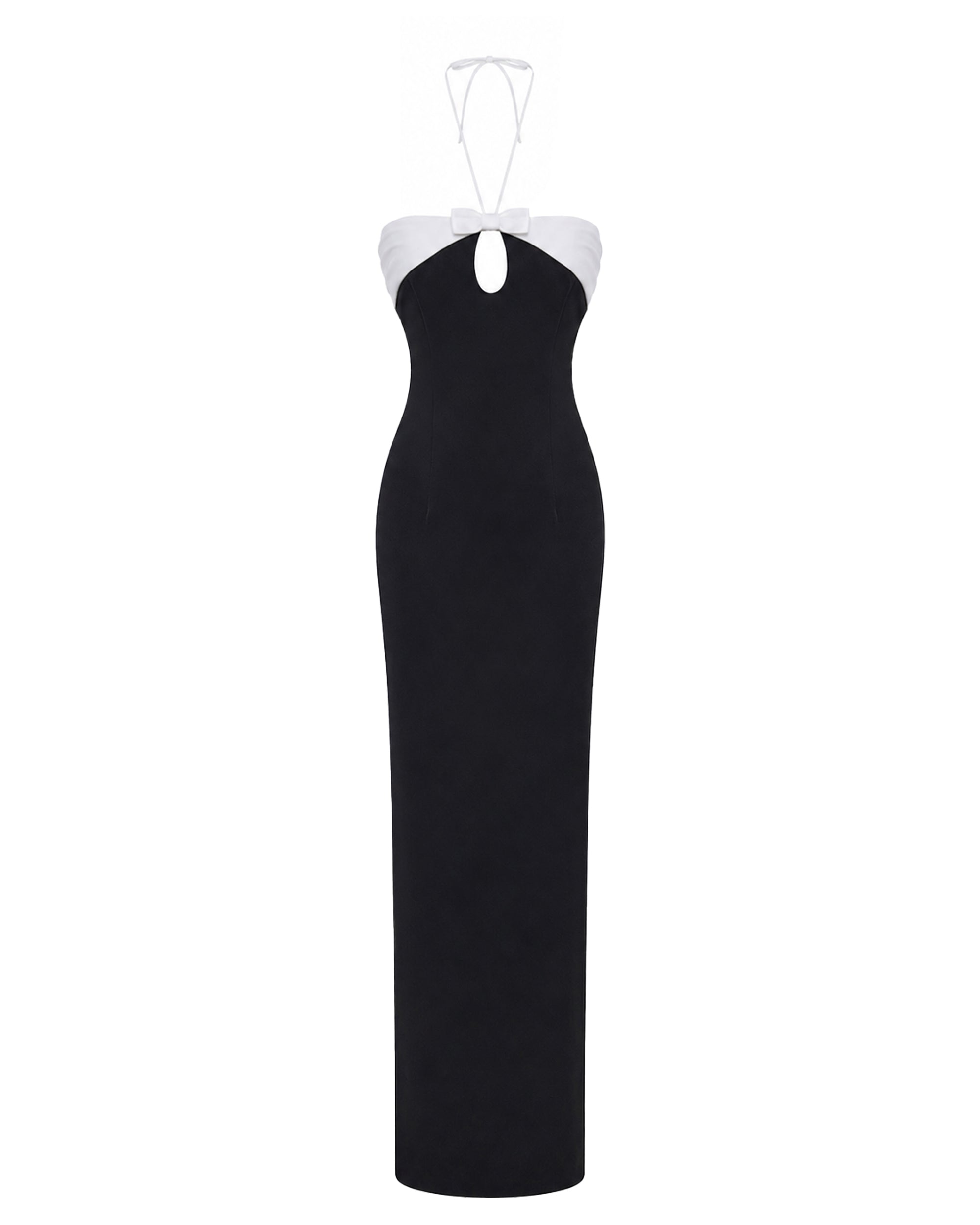 Satin maxi dress with a cutout