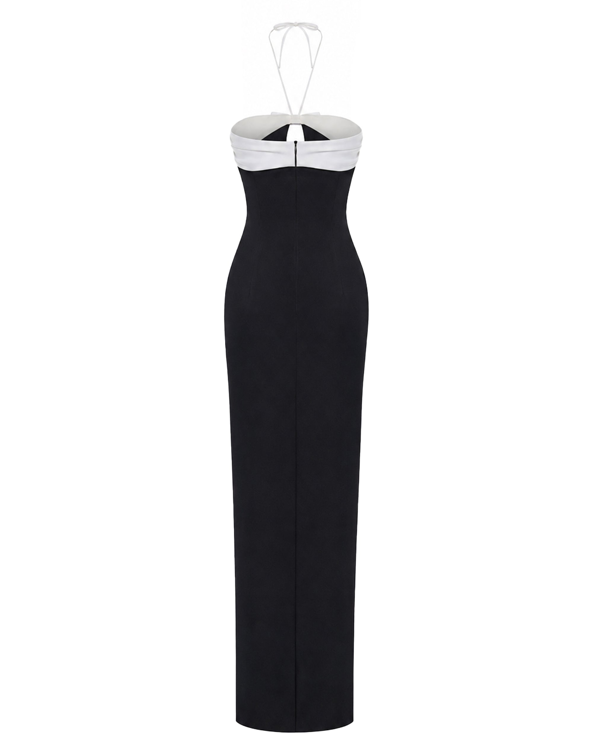 Satin maxi dress with a cutout