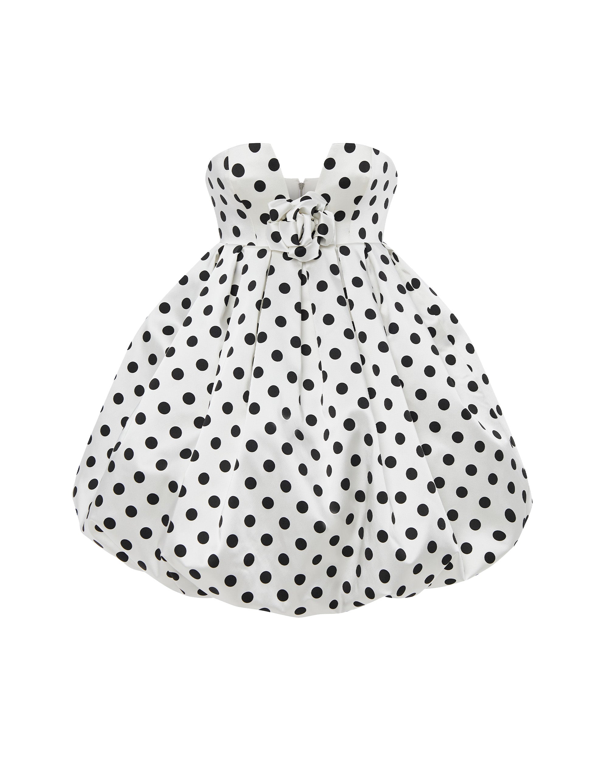 Mini dress with satin balloon skirt