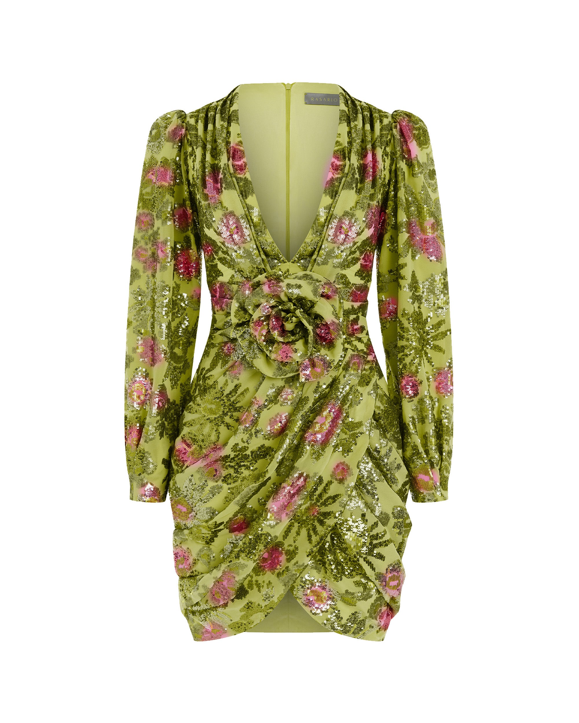 Chiffon mini dress with sequins