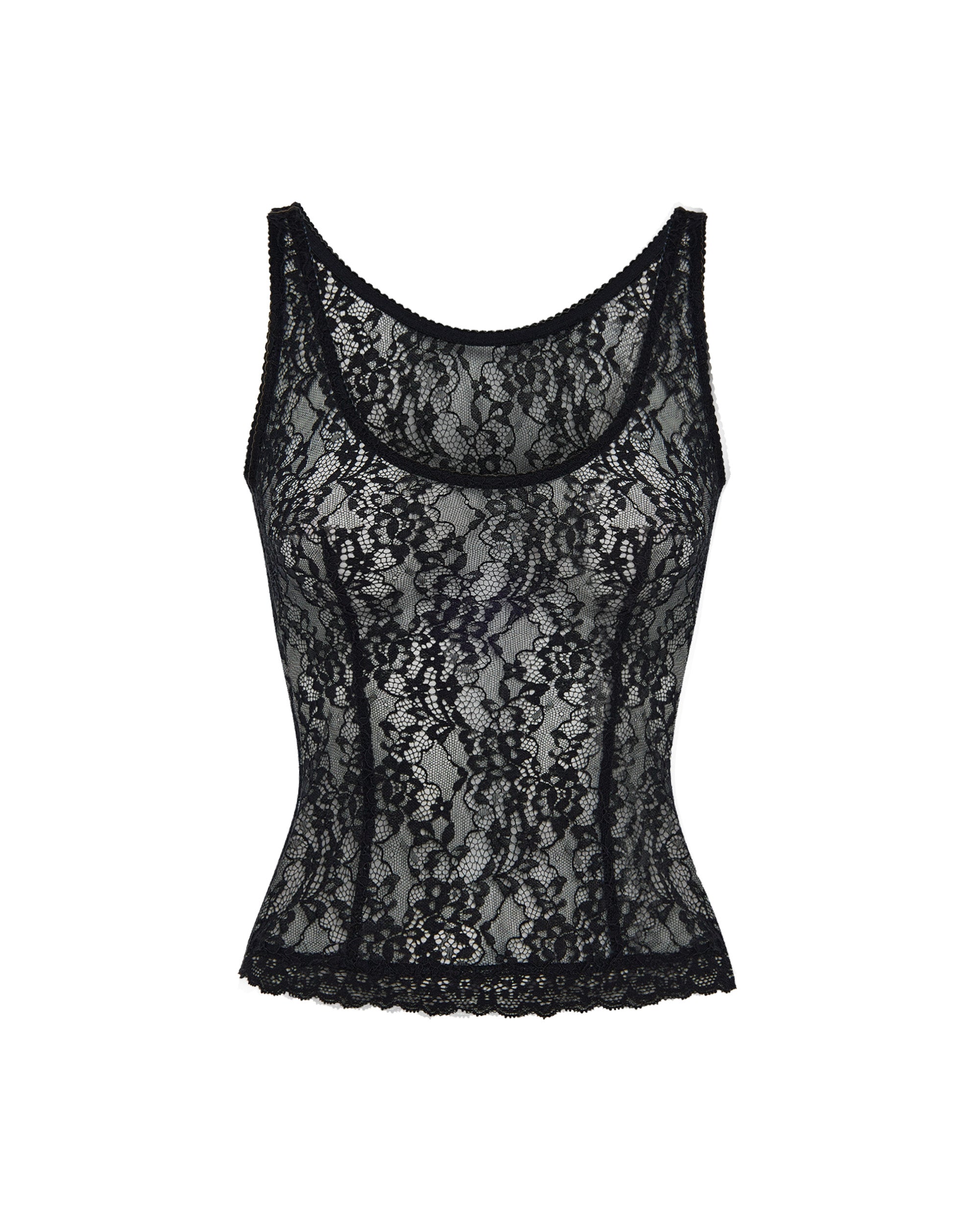 Lace tank top black 139TP001 – RASARIO