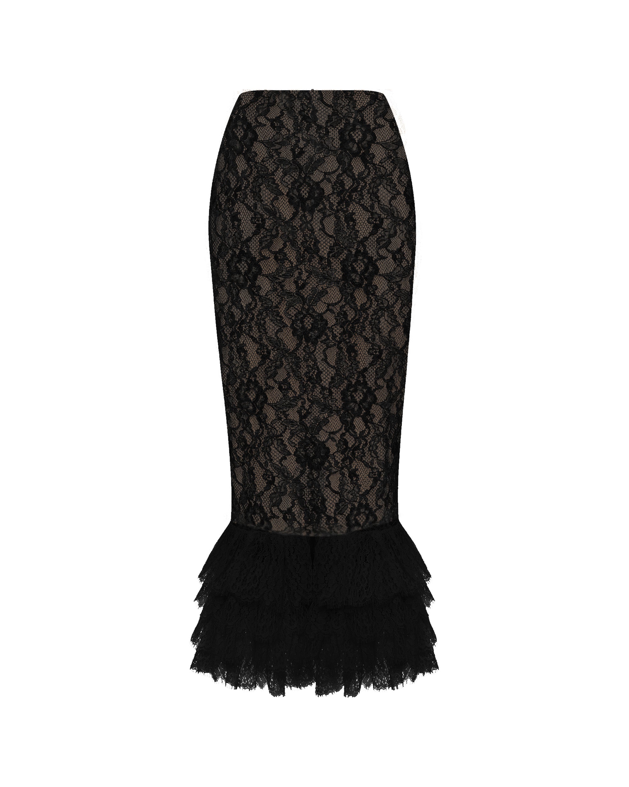 Lace midi skirt