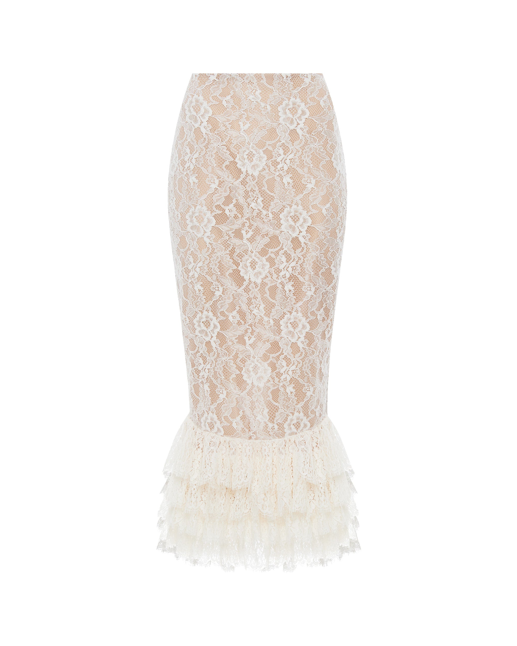Lace midi skirt