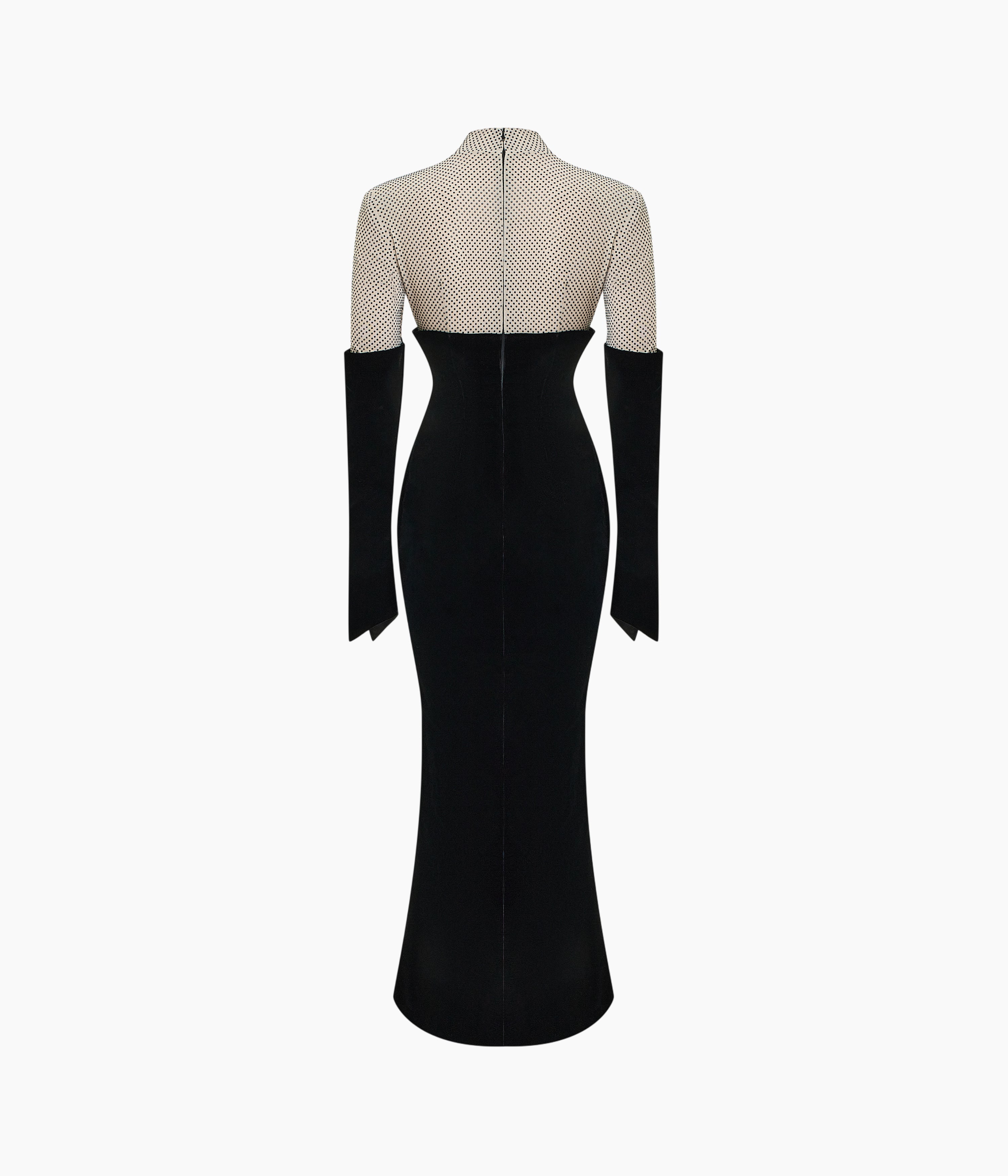 Crystal-Embellished Velvet Midi Dress