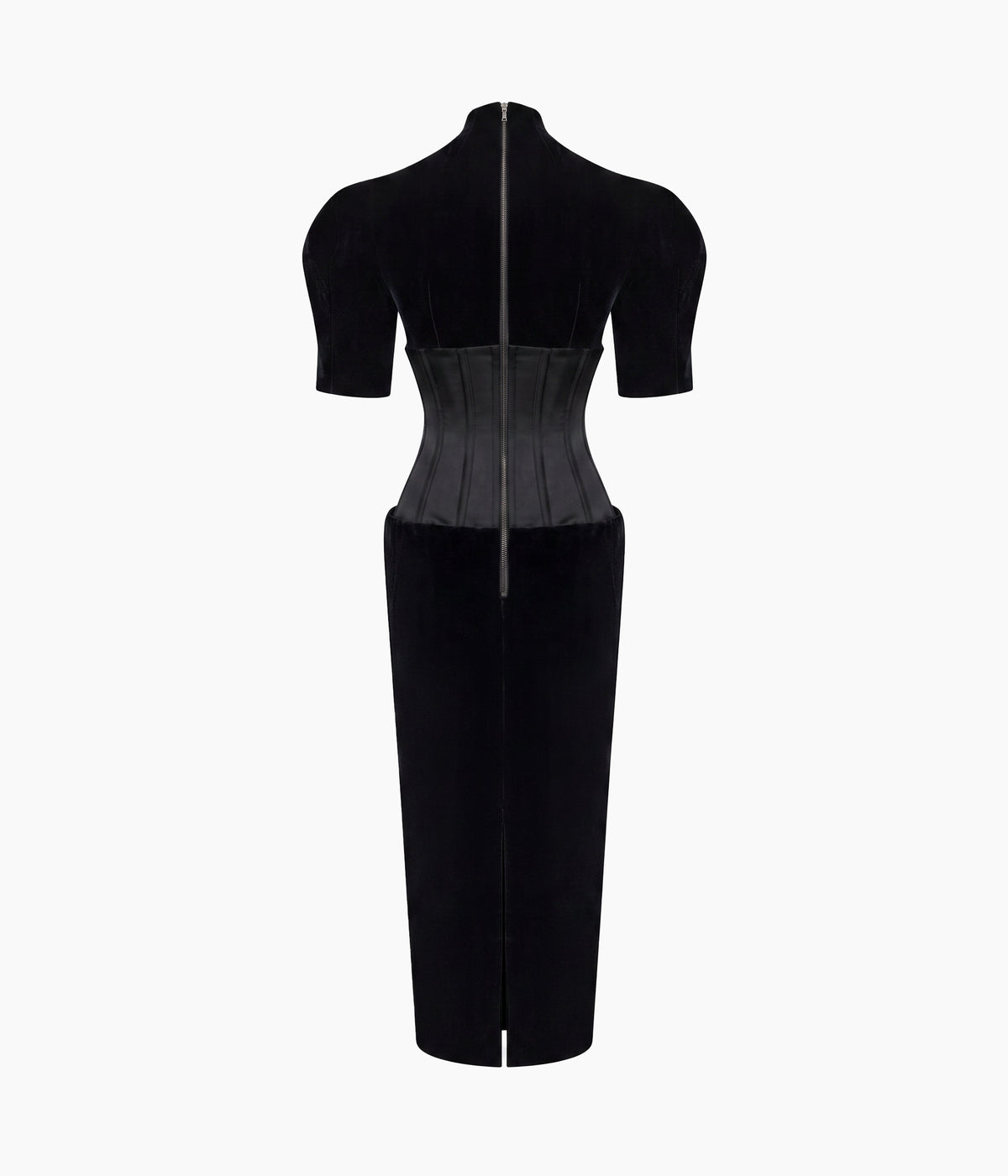 Velvet and satin corset dress