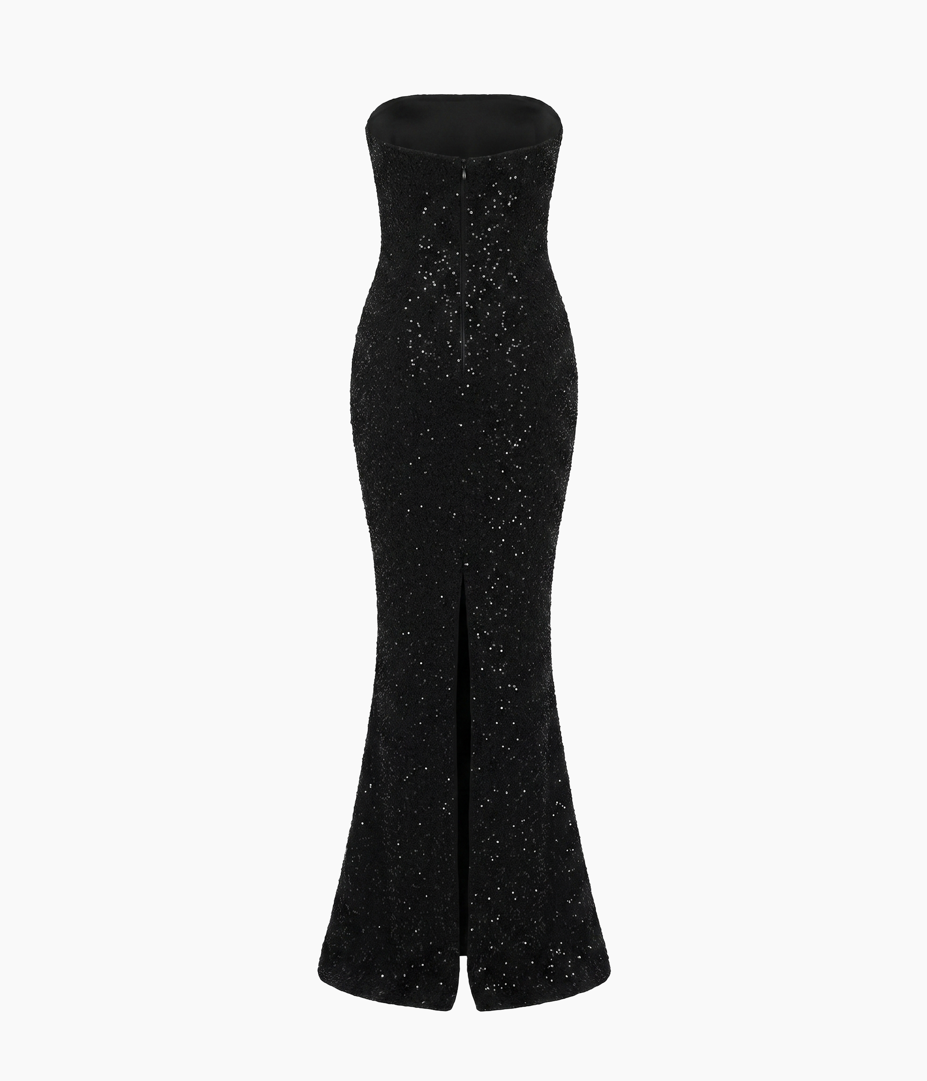 Sequin-Embroidered Bustier Maxi Dress