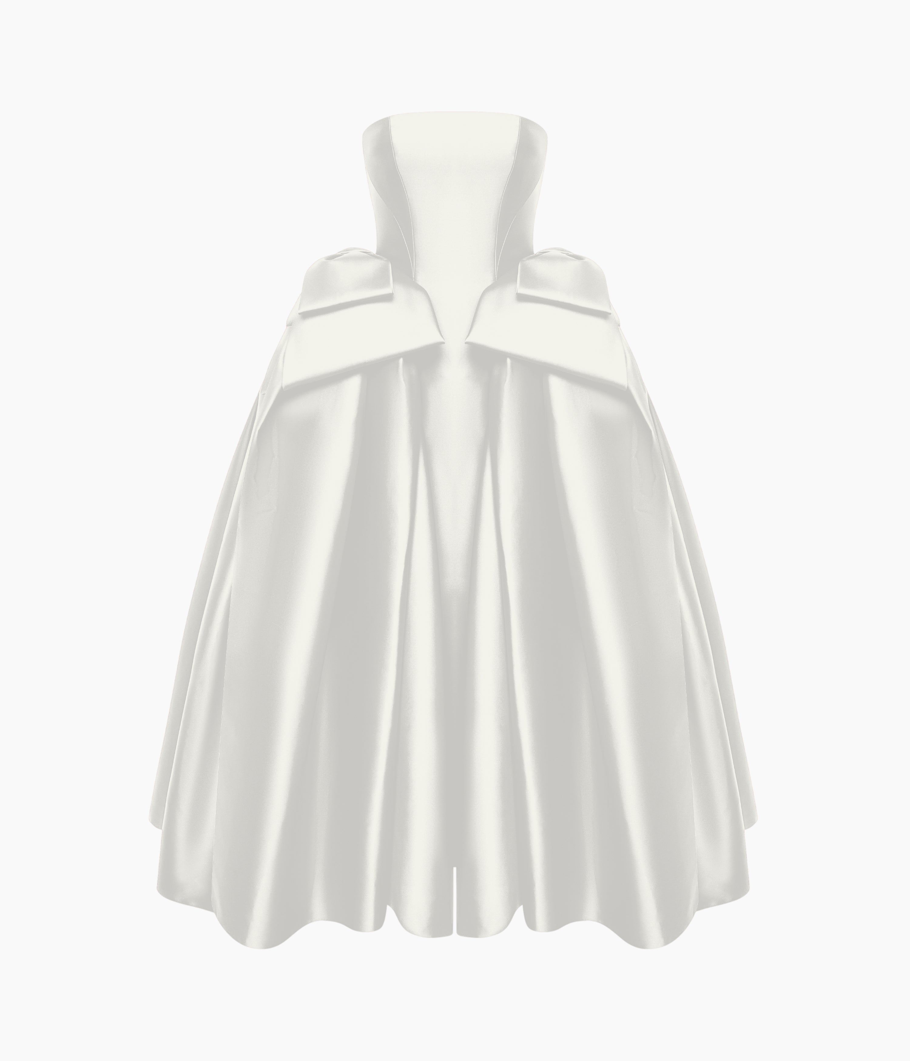 Satin Midi Dress with Sculptural Bow Details