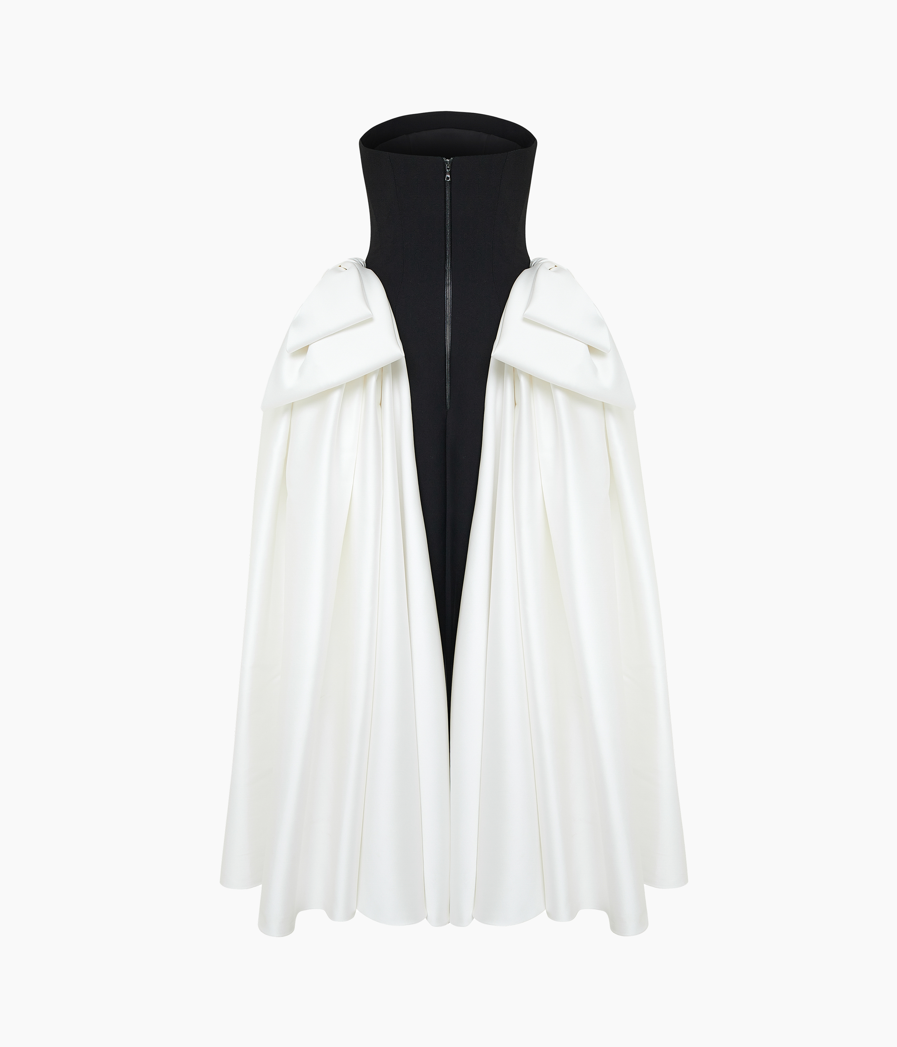 Satin Midi Dress with Sculptural Bow Details