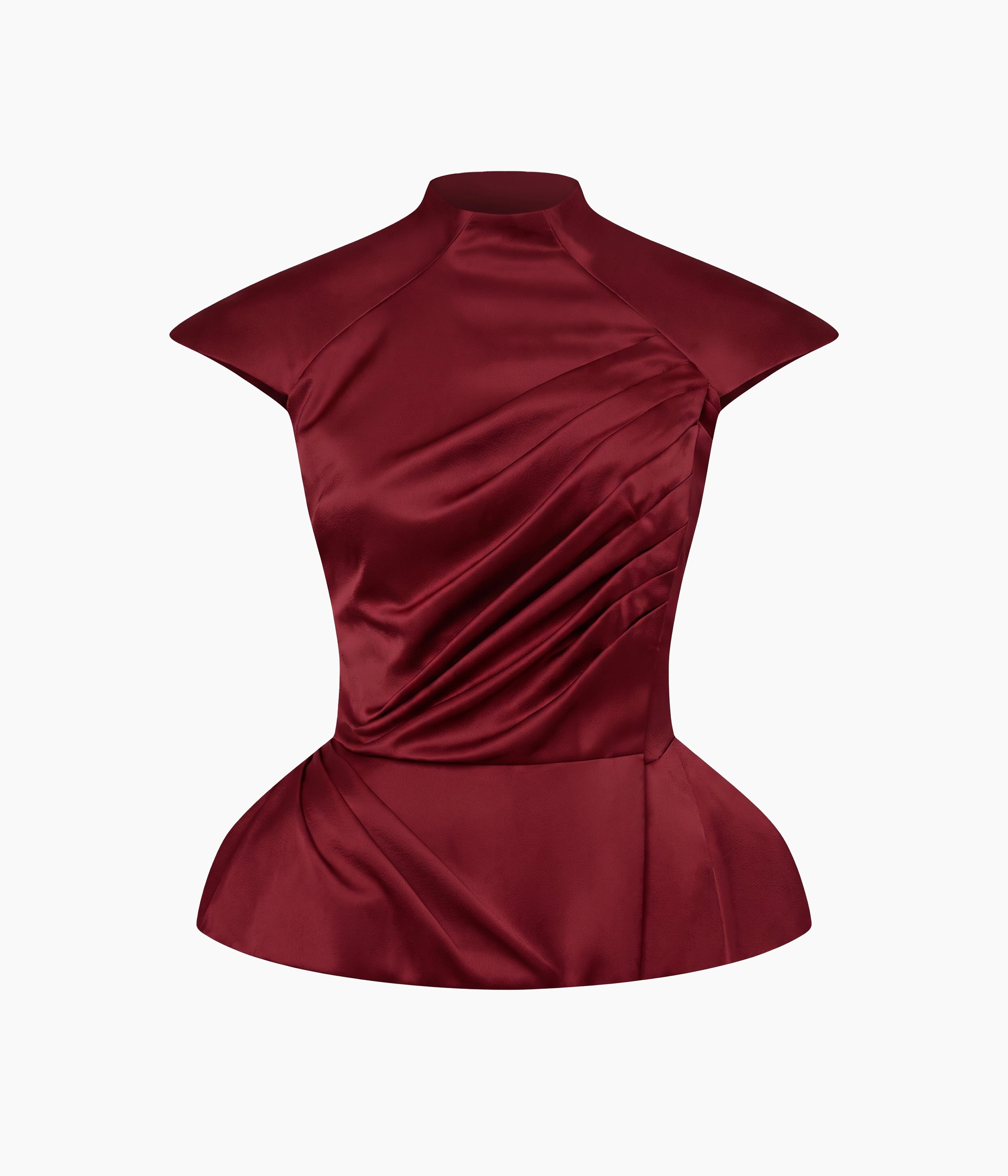 Crepe Satin Draped Top