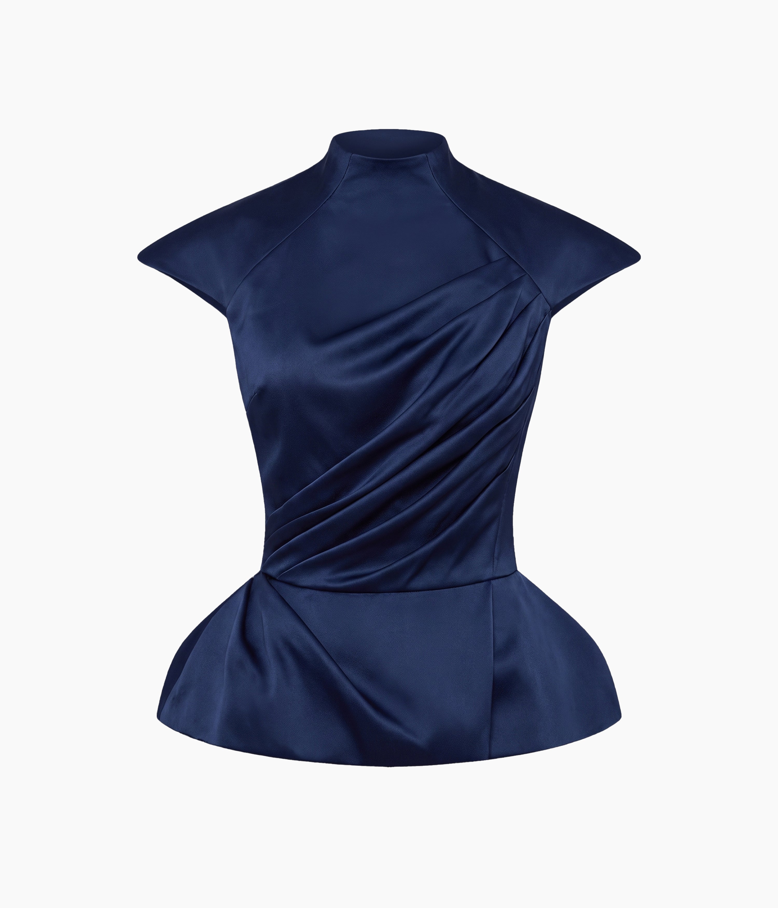 Crepe Satin Draped Top