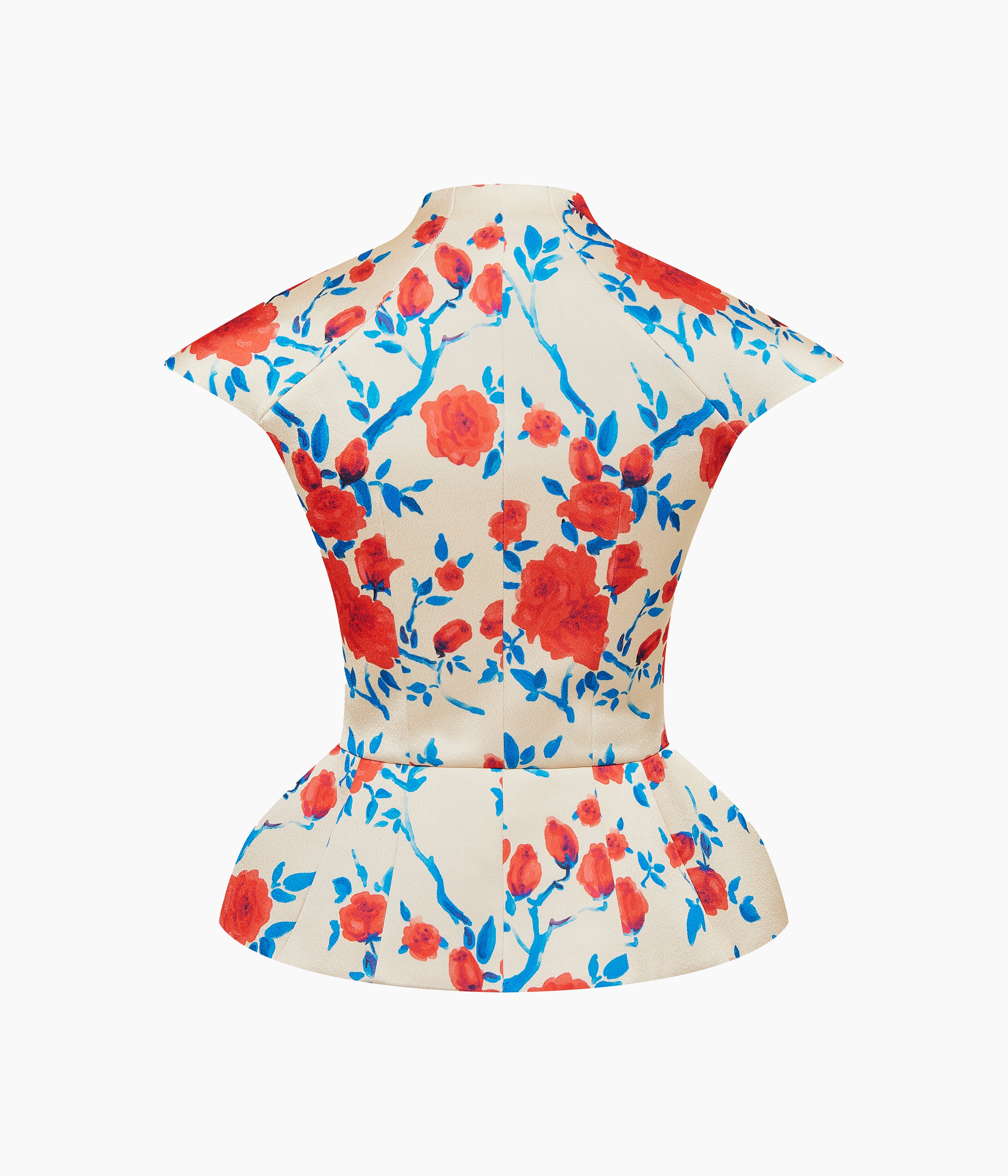 Printed Crepe Satin Draped Top