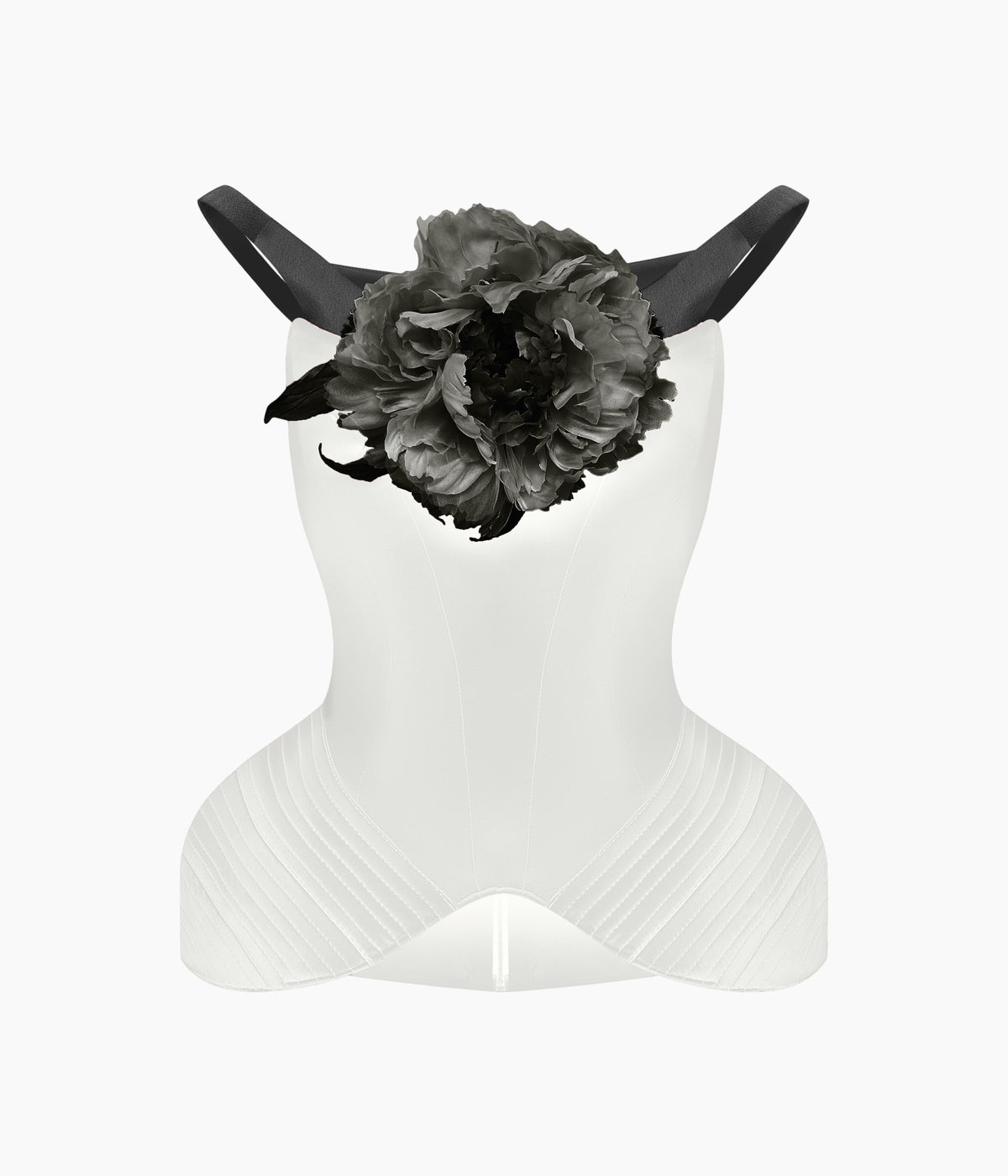 Corset with wide straps and a brooch